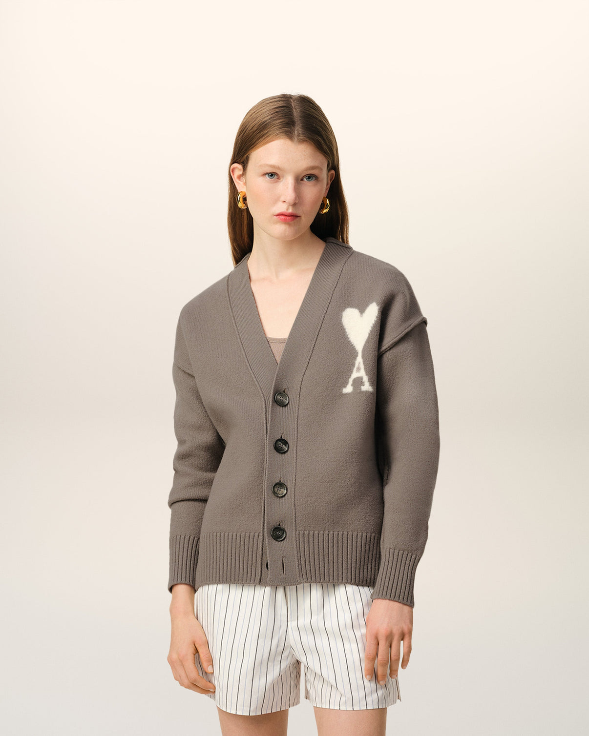 Taupe Wool Cardigan