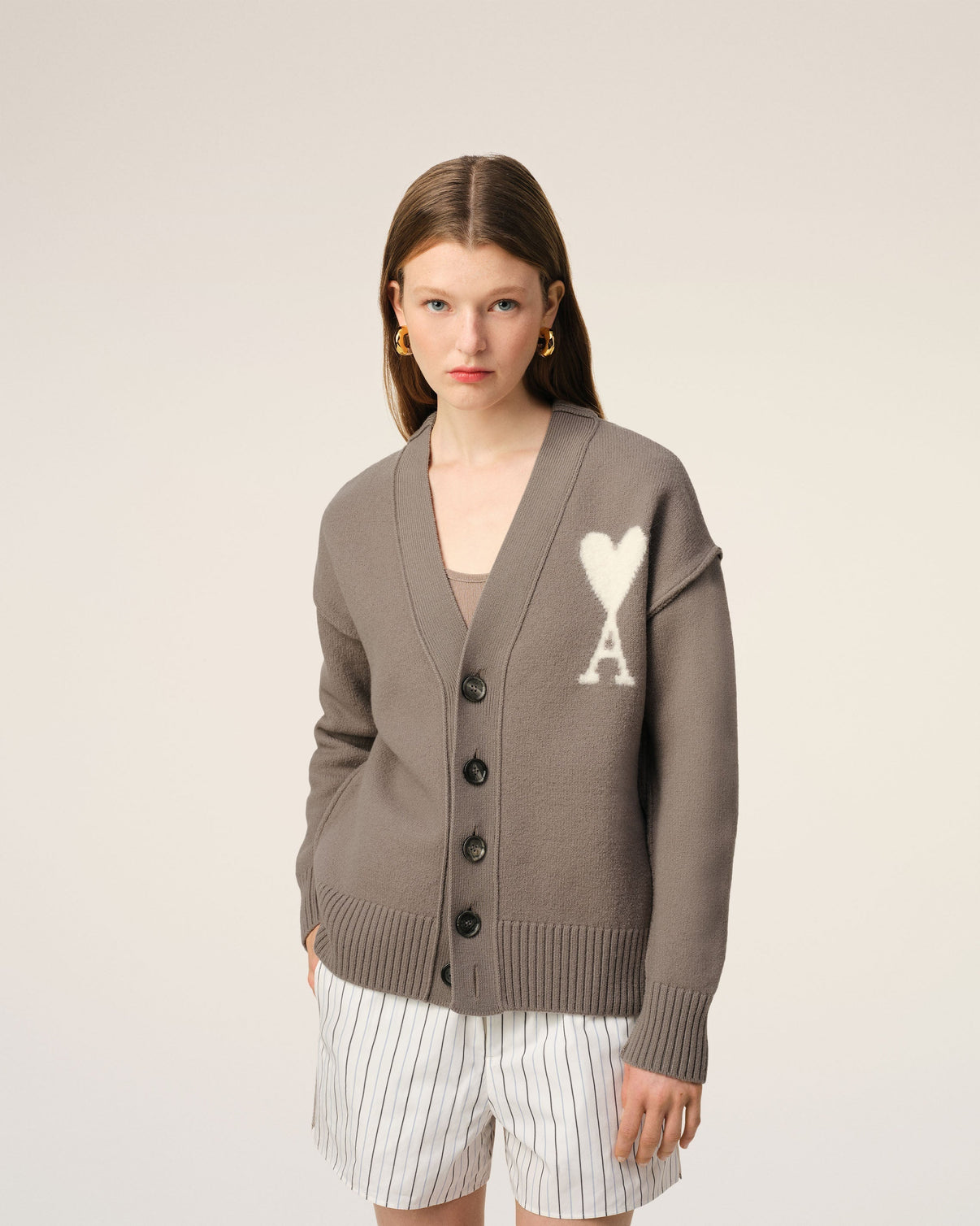 Taupe Wool Cardigan