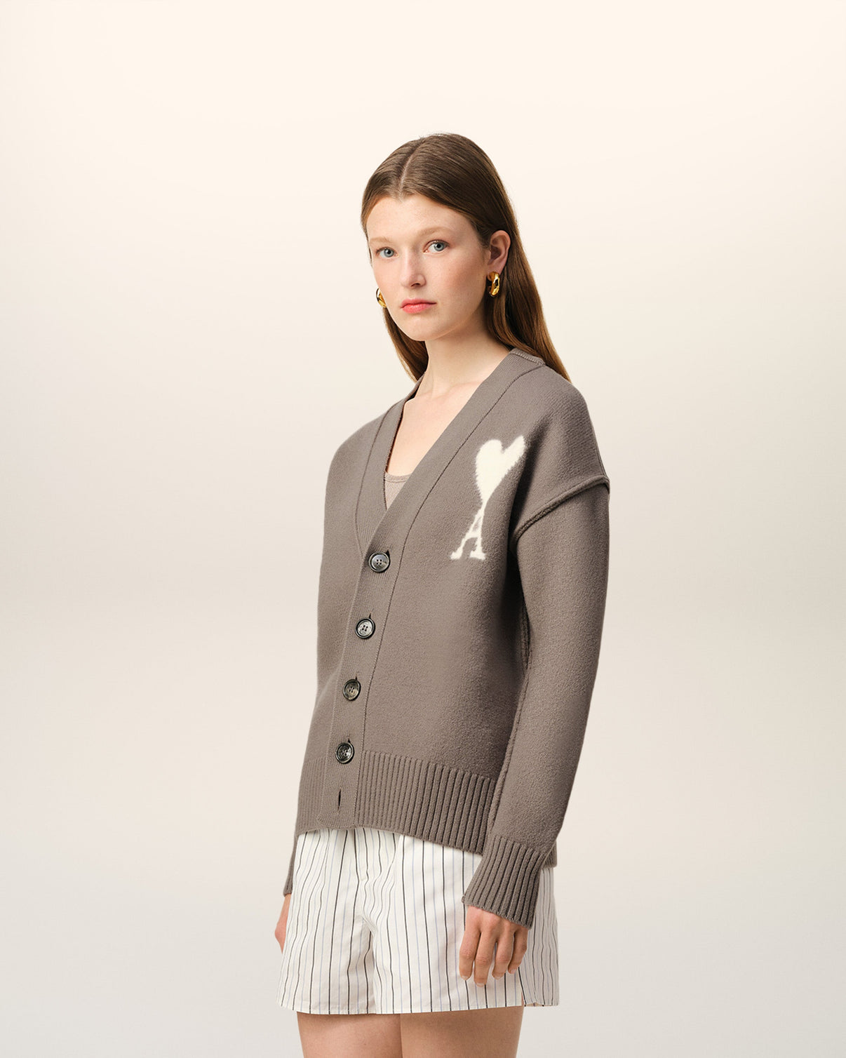 Taupe Wool Cardigan