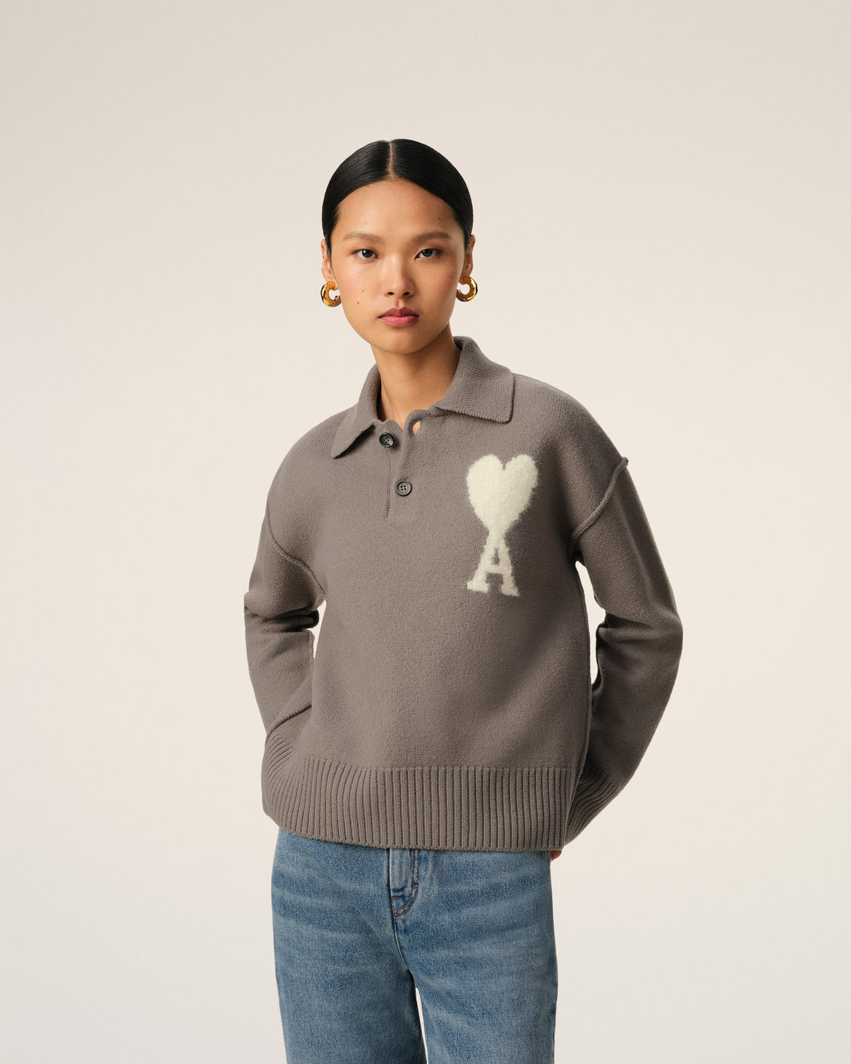 Taupe Wool Polo