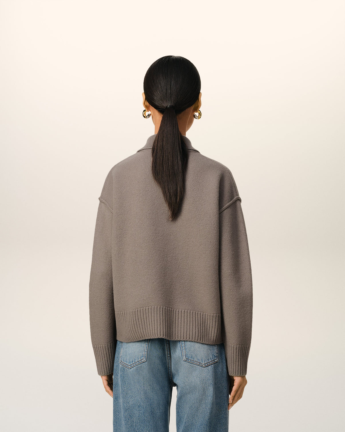 Taupe Wool Polo