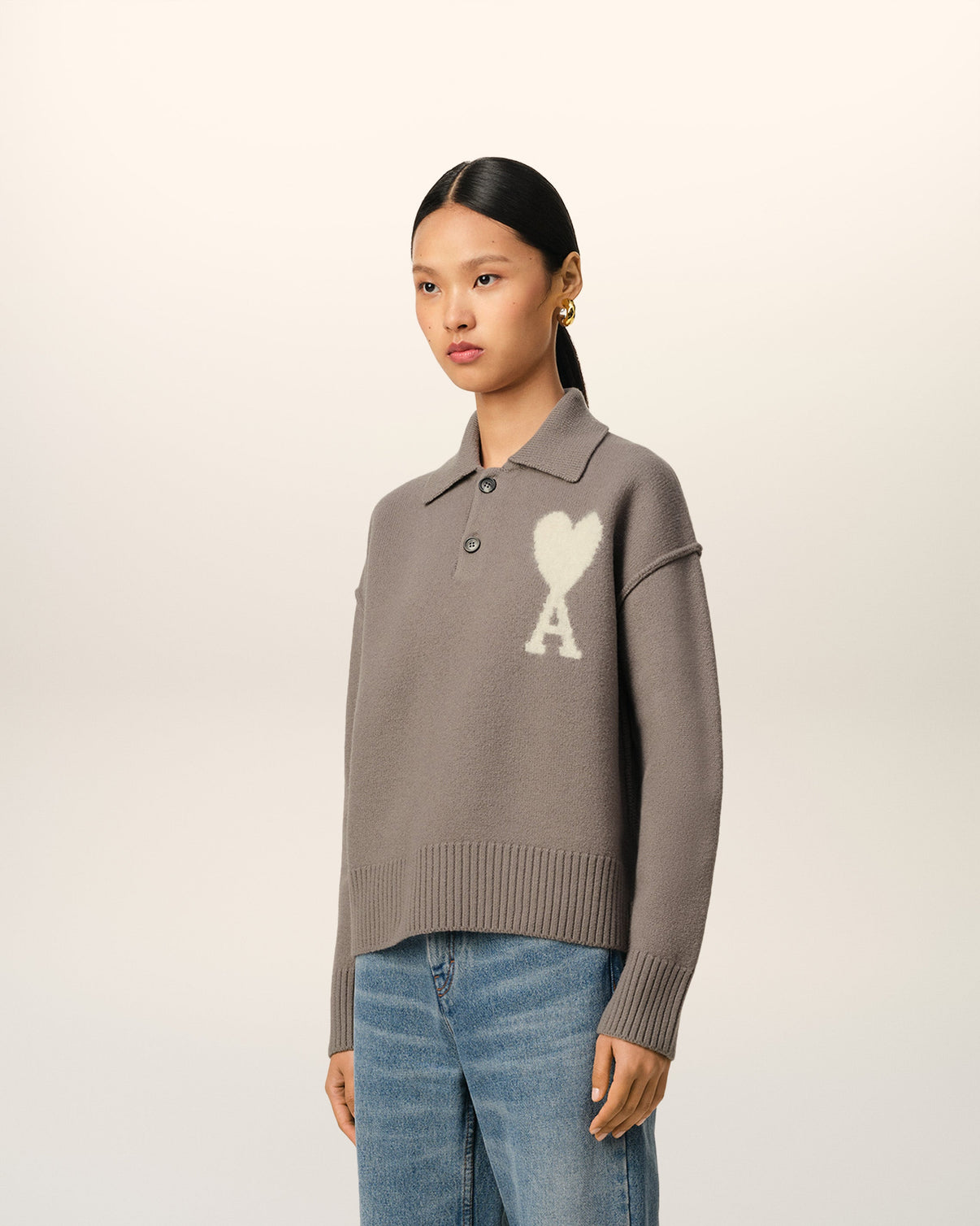 Taupe Wool Polo