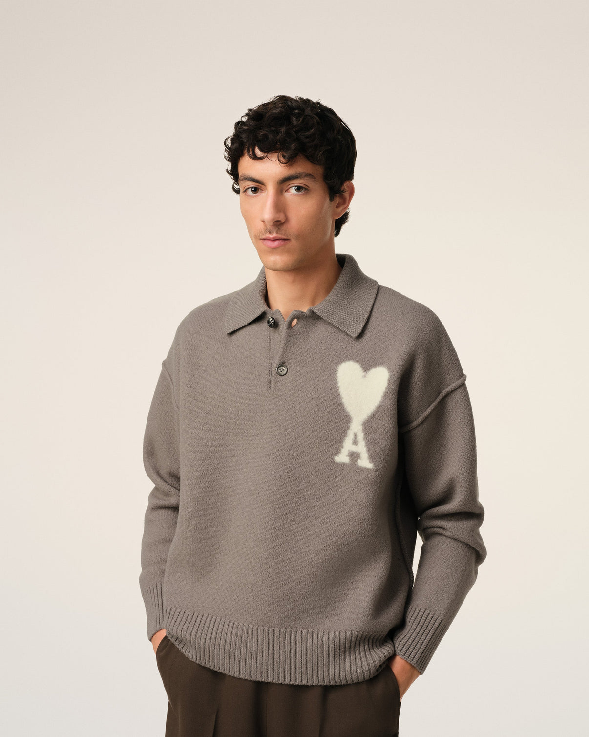 Taupe Wool Polo