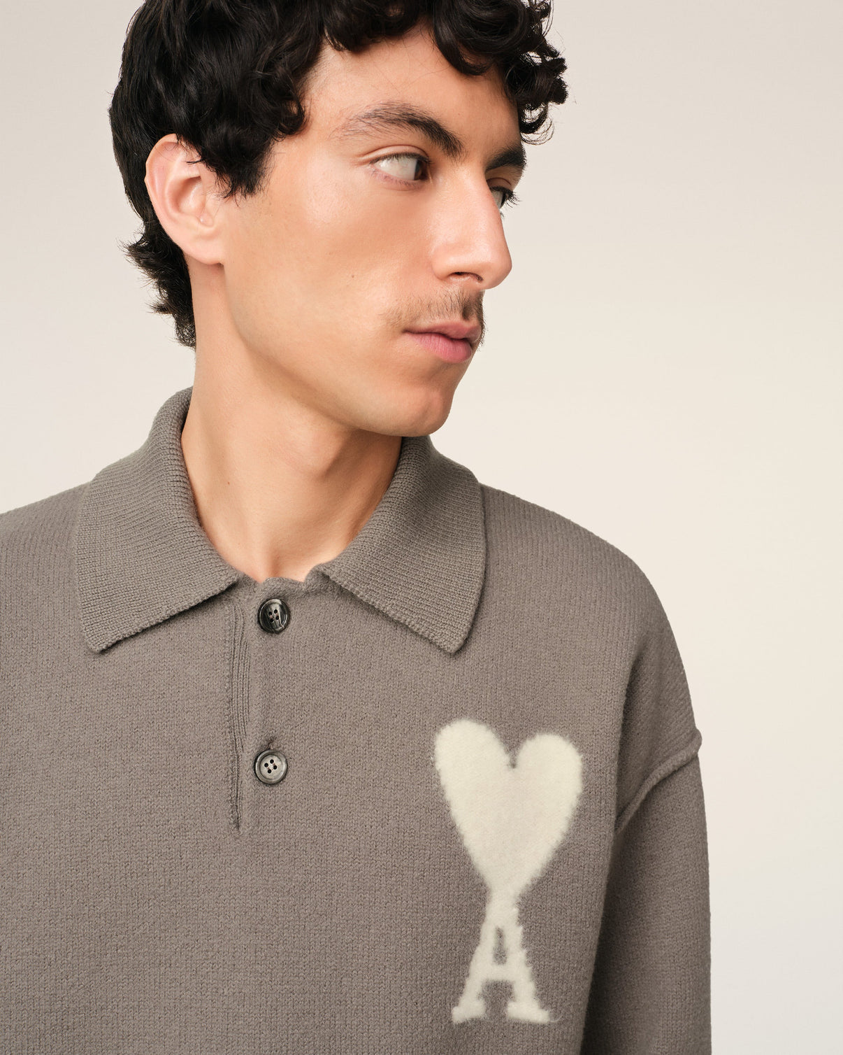 Taupe Wool Polo