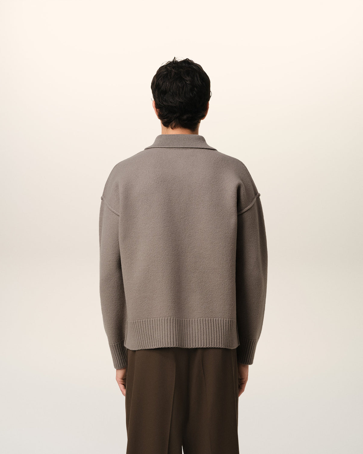 Taupe Wool Polo