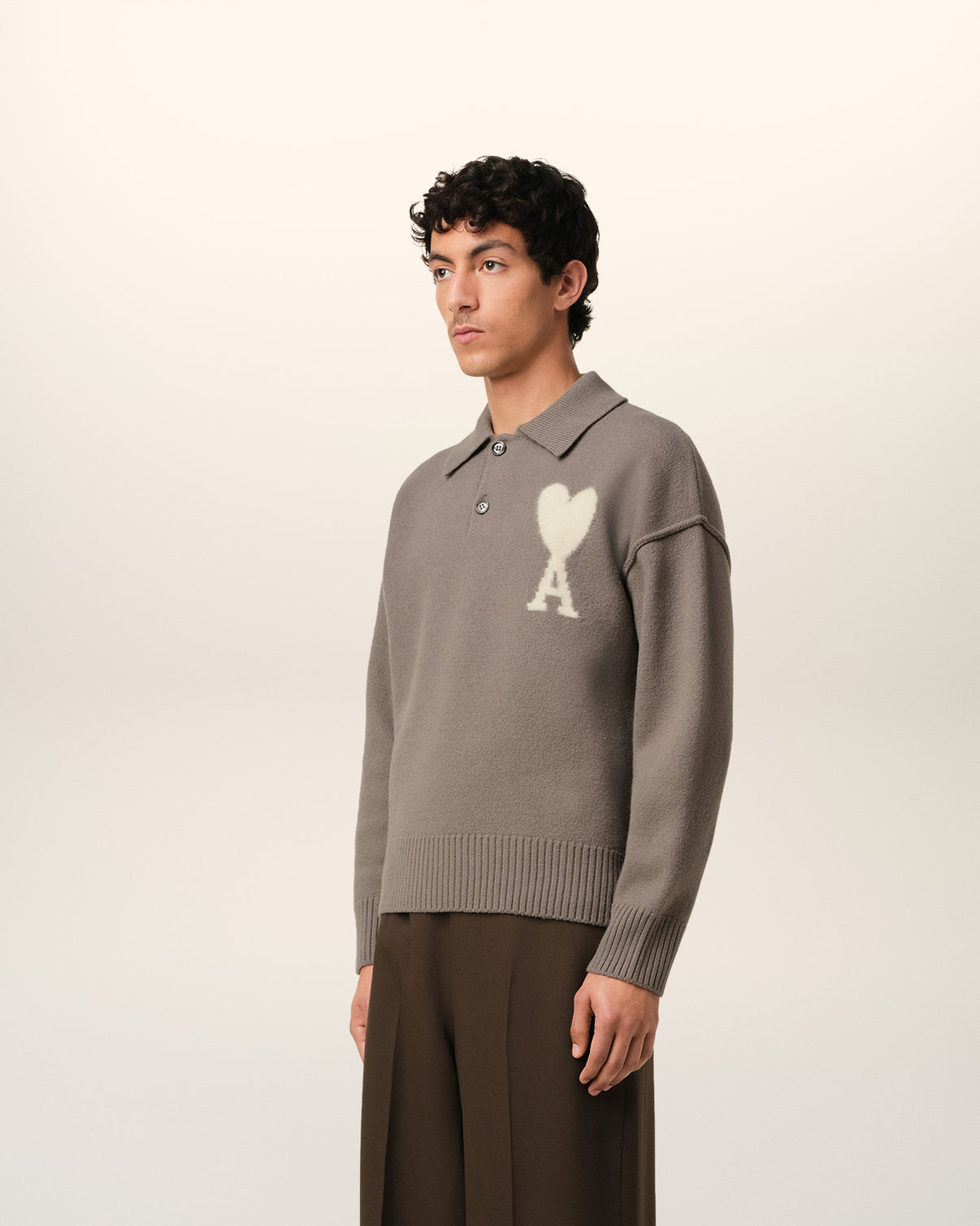 Taupe Wool Polo