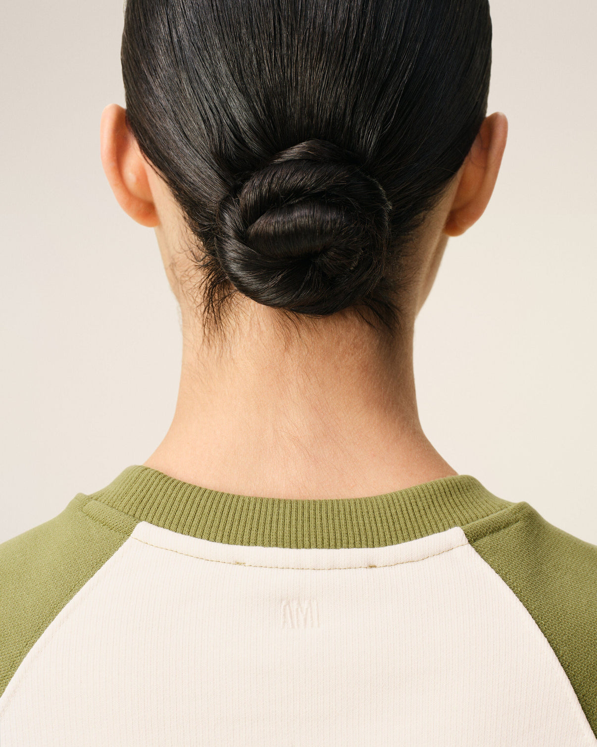 White And Green Cotton Knitted Sweatshirt