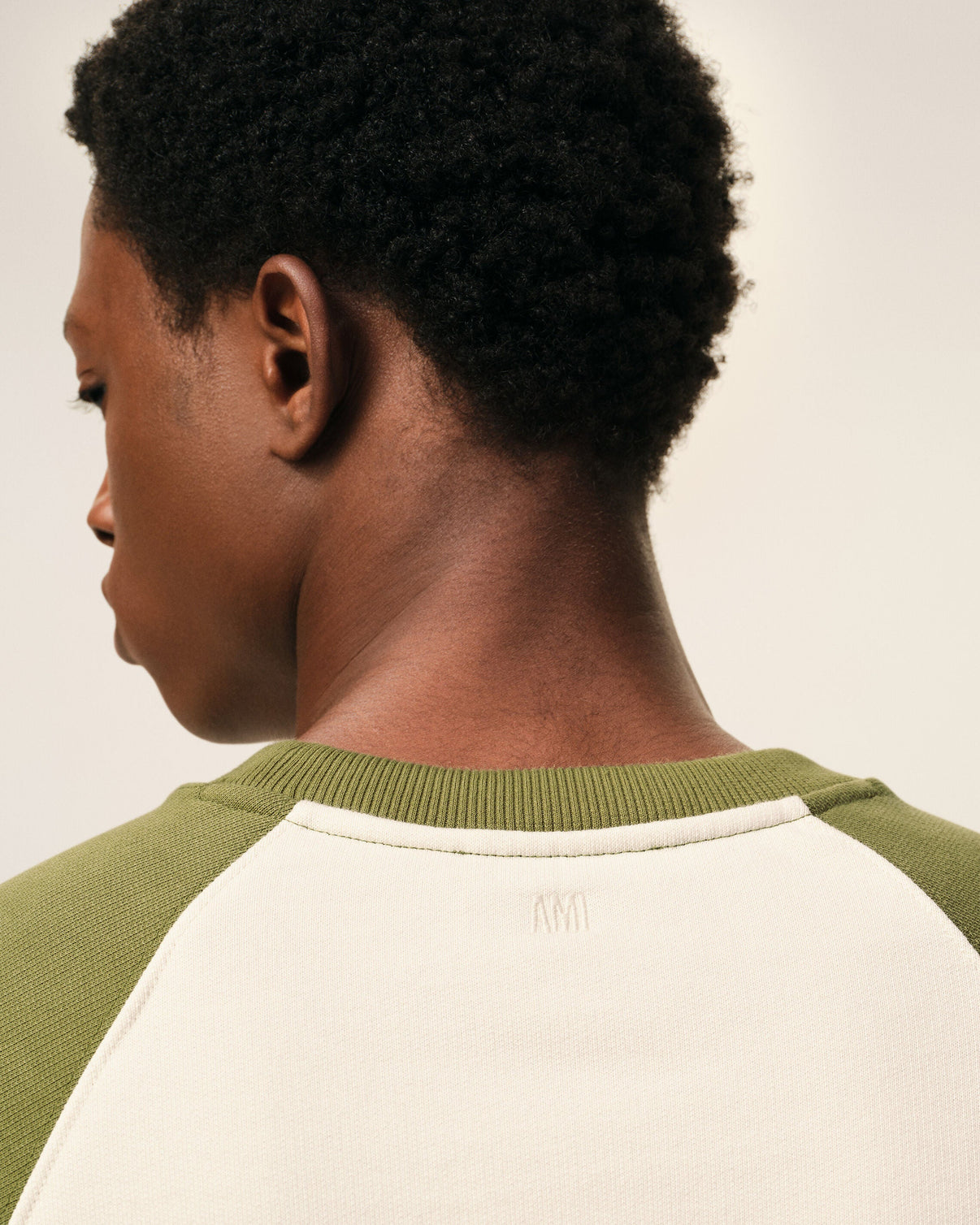 White And Green Cotton Knitted Sweatshirt