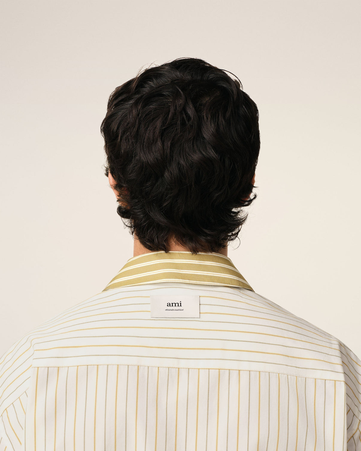 White And Khaki Cotton Short Sleeve Boxy Shirt