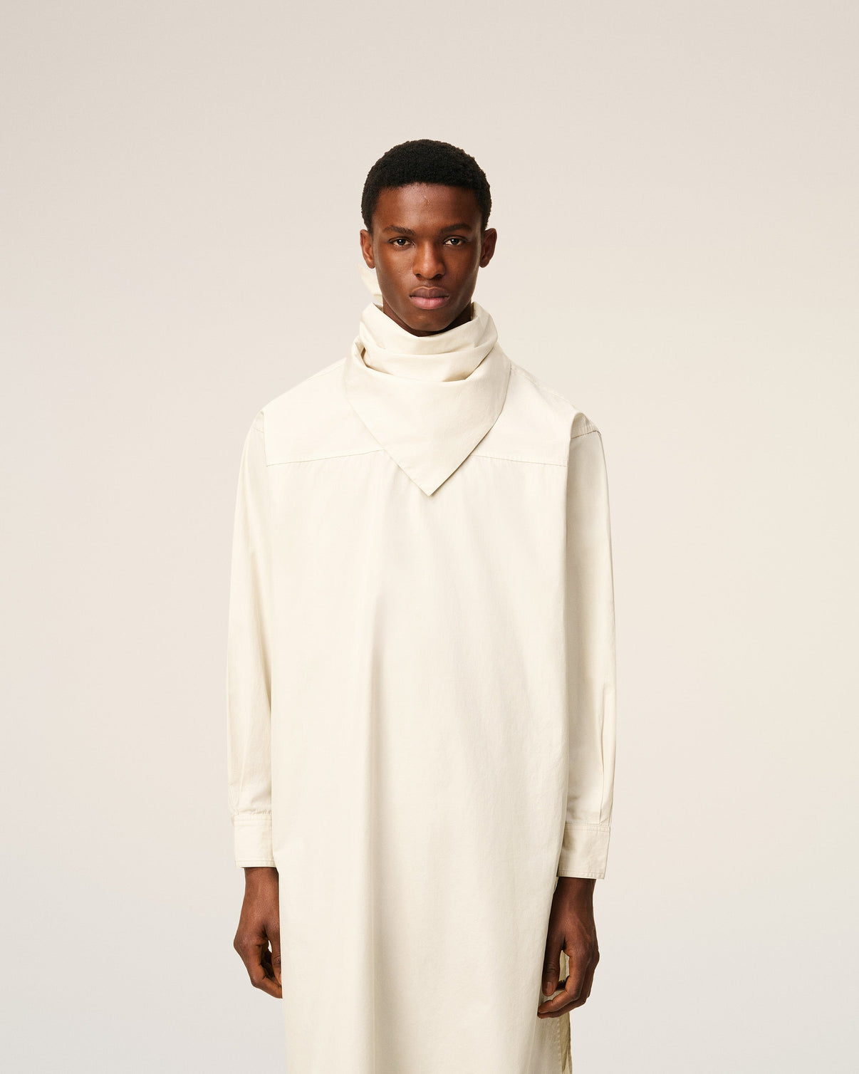 White Cotton Bandana Midi Dress