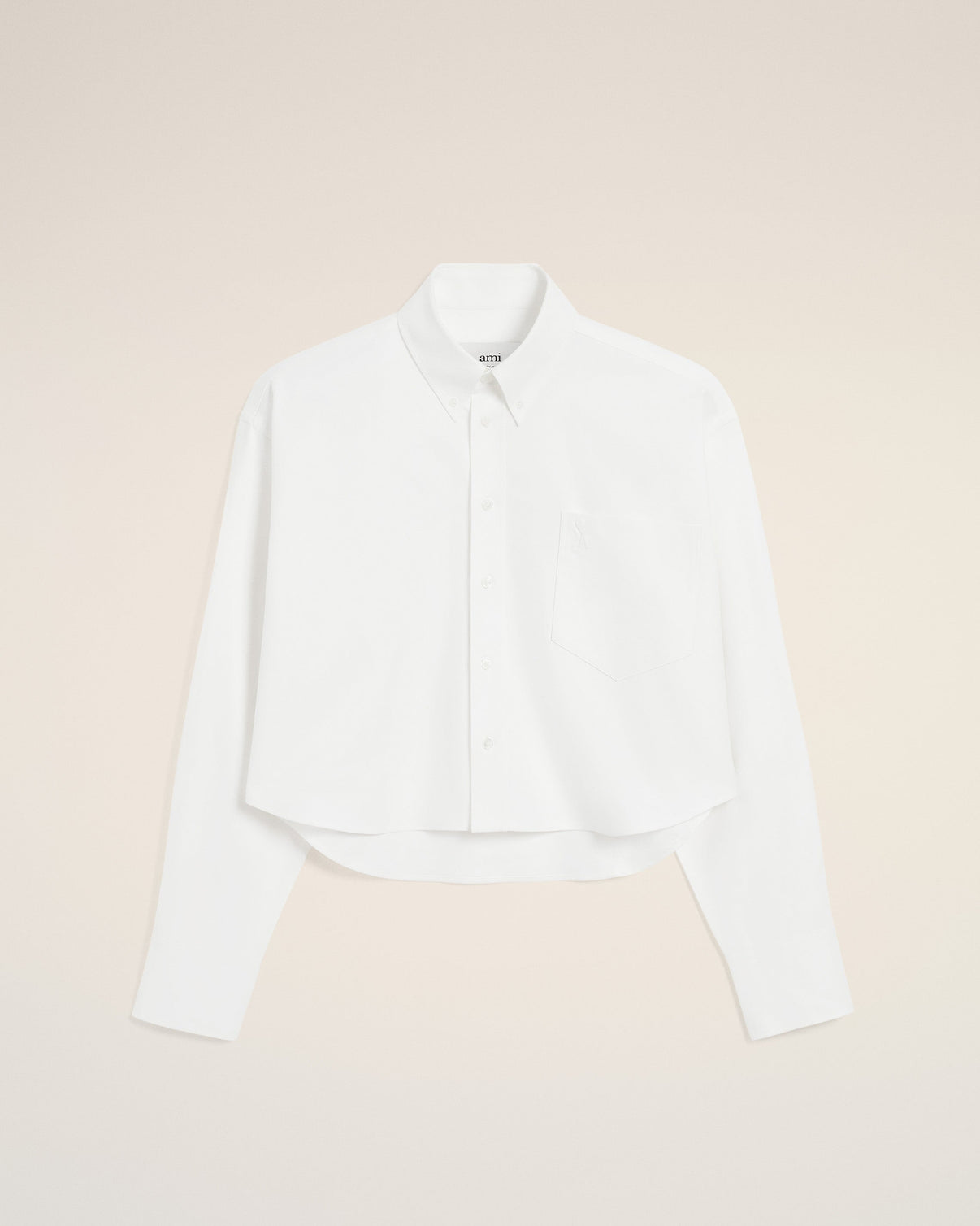 White Cotton Cropped Oversized Shirt