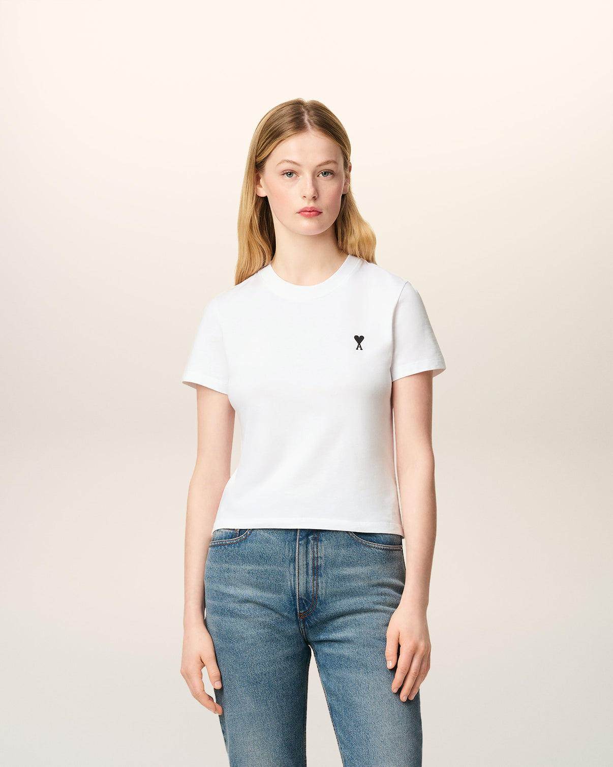 White Cotton Cropped T-shirt