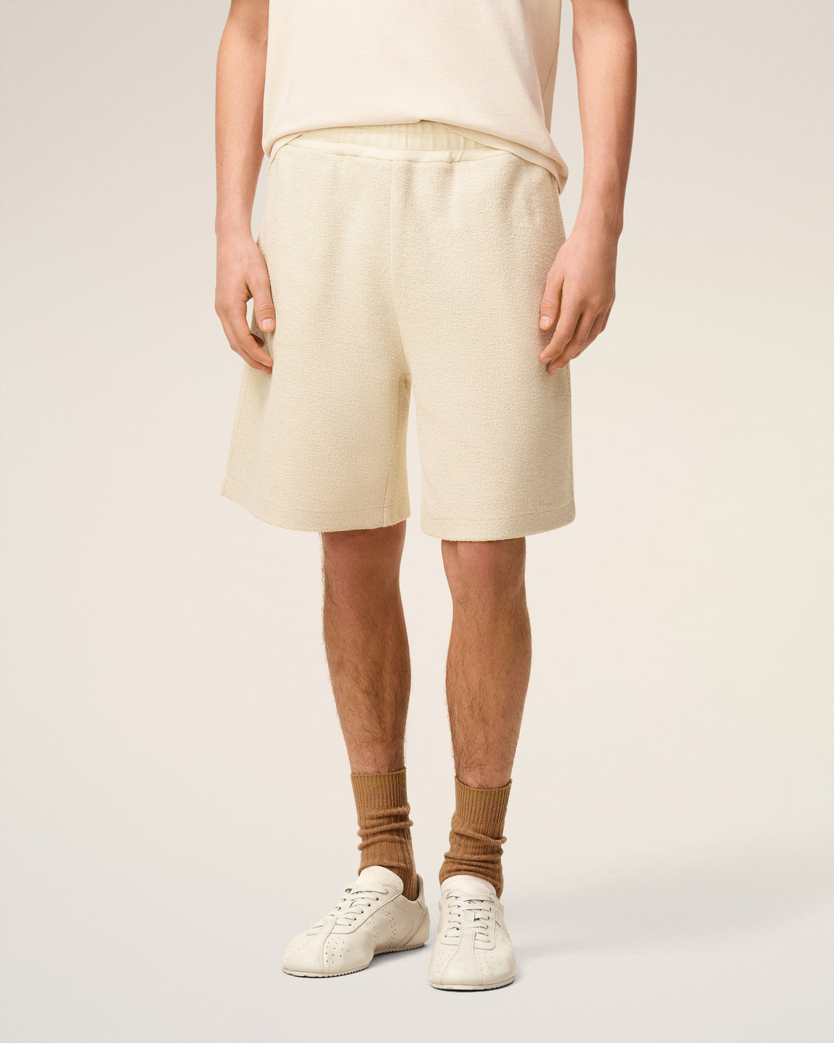 White Cotton Curly fleece Short
