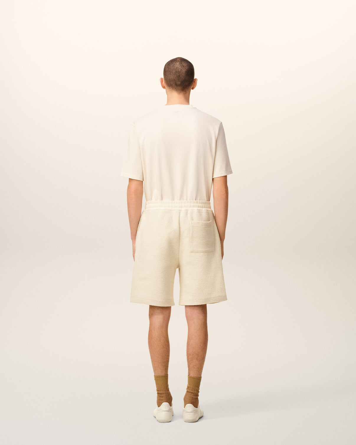 White Cotton Curly fleece Short