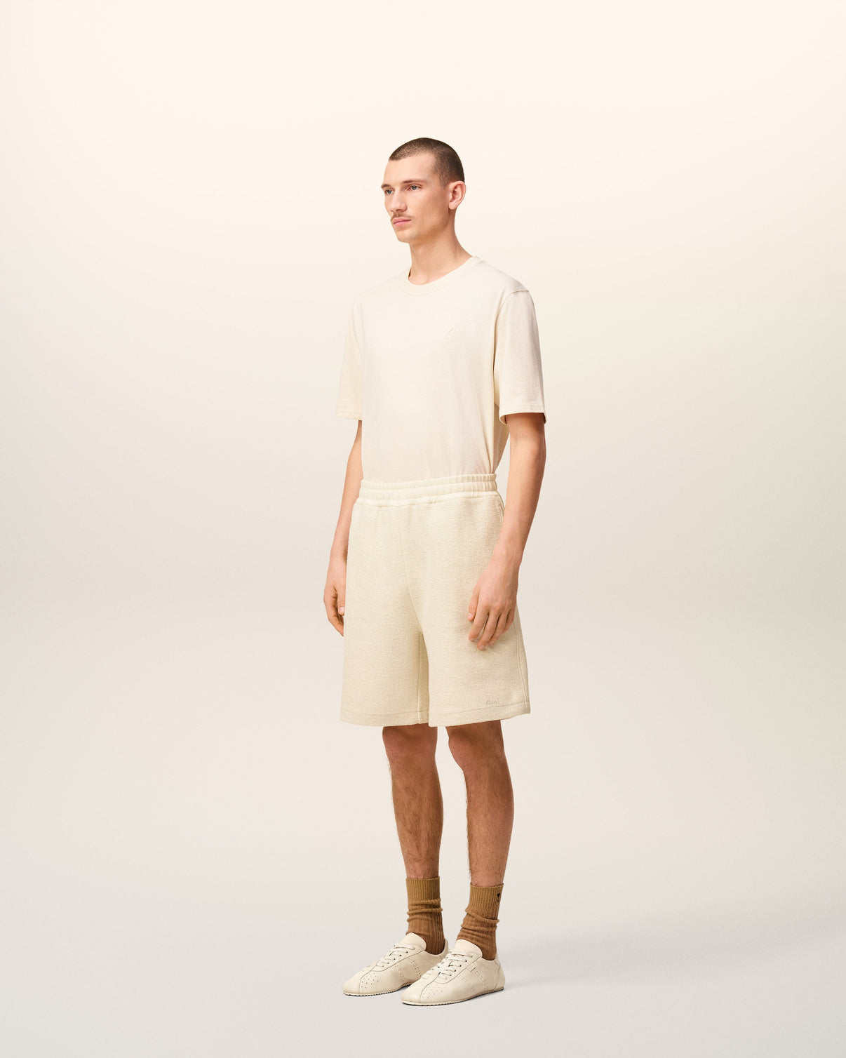 White Cotton Curly fleece Short