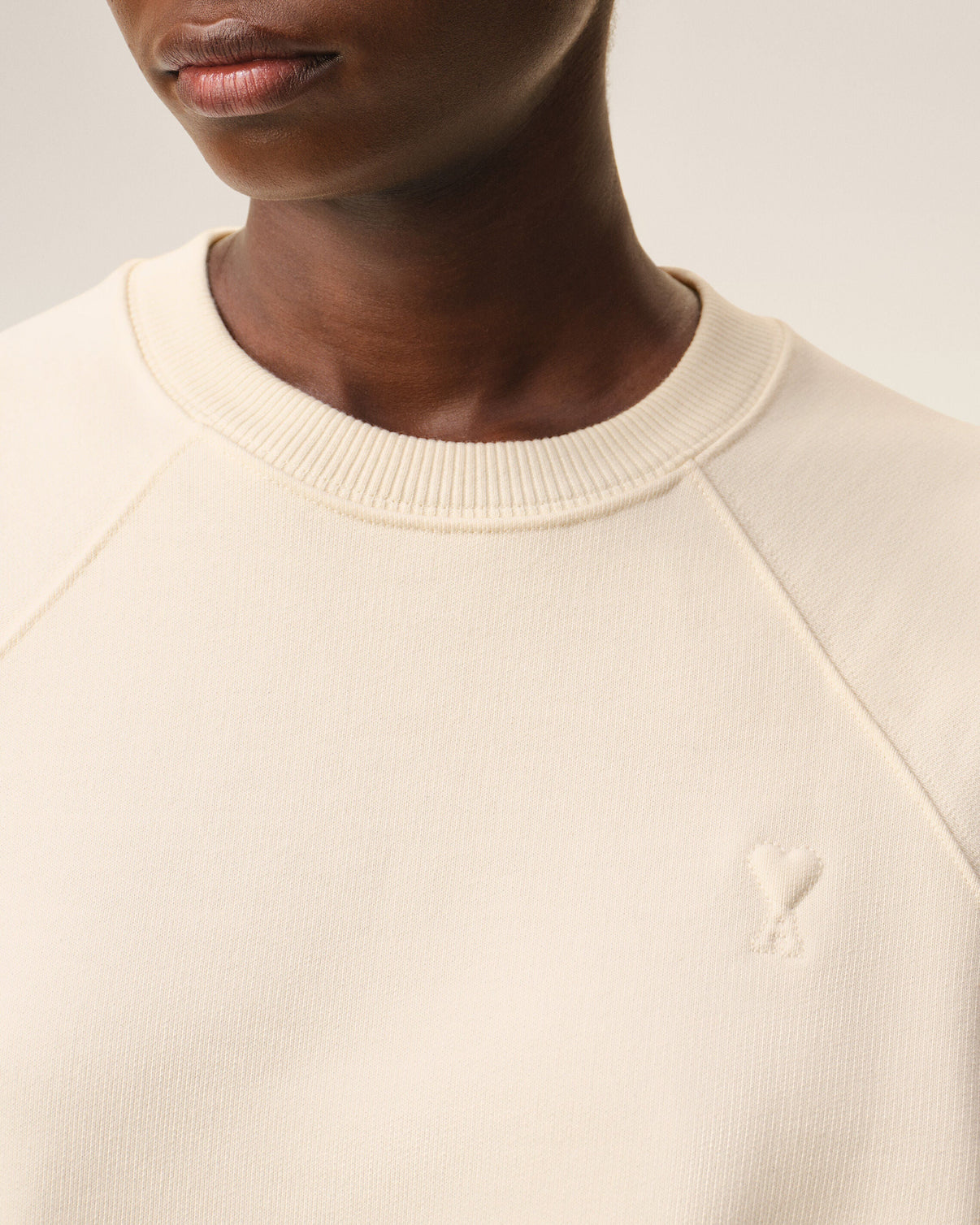 White Cotton Embossed Sweatshirt
