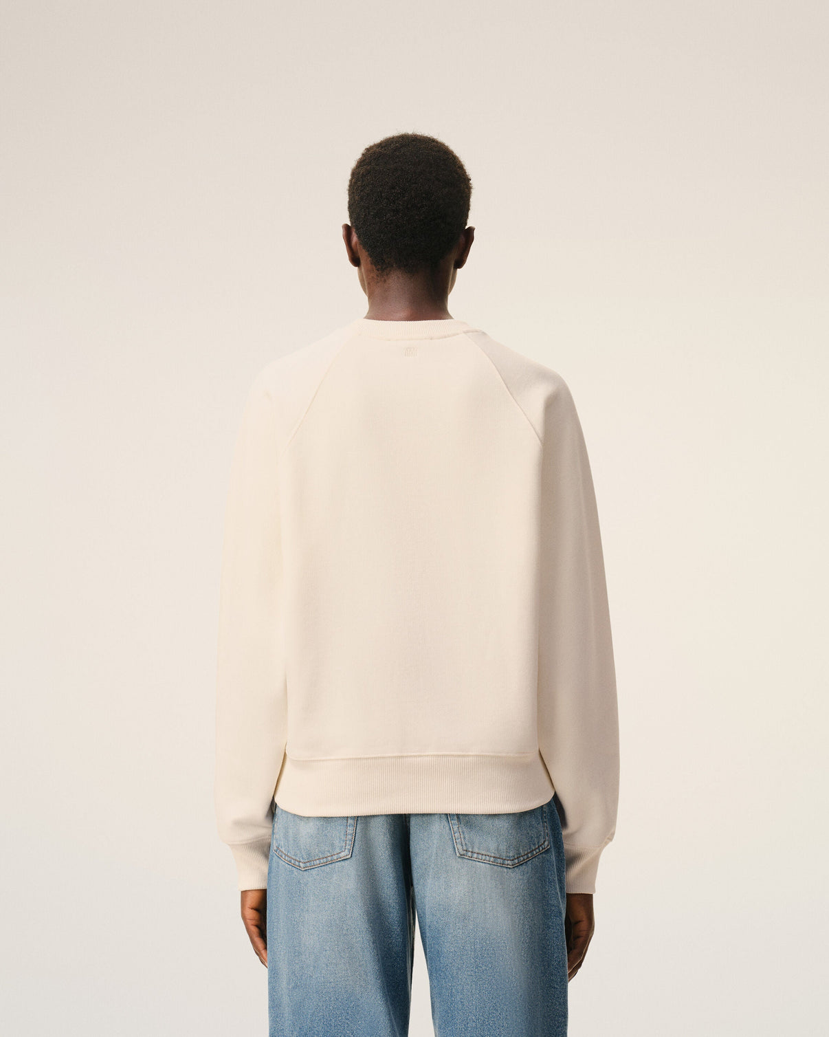 White Cotton Embossed Sweatshirt