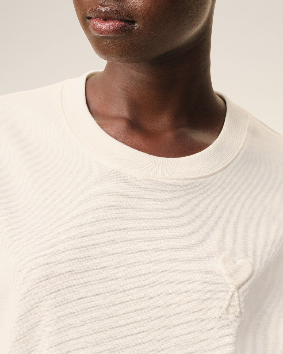 White Cotton Embossed T-shirt