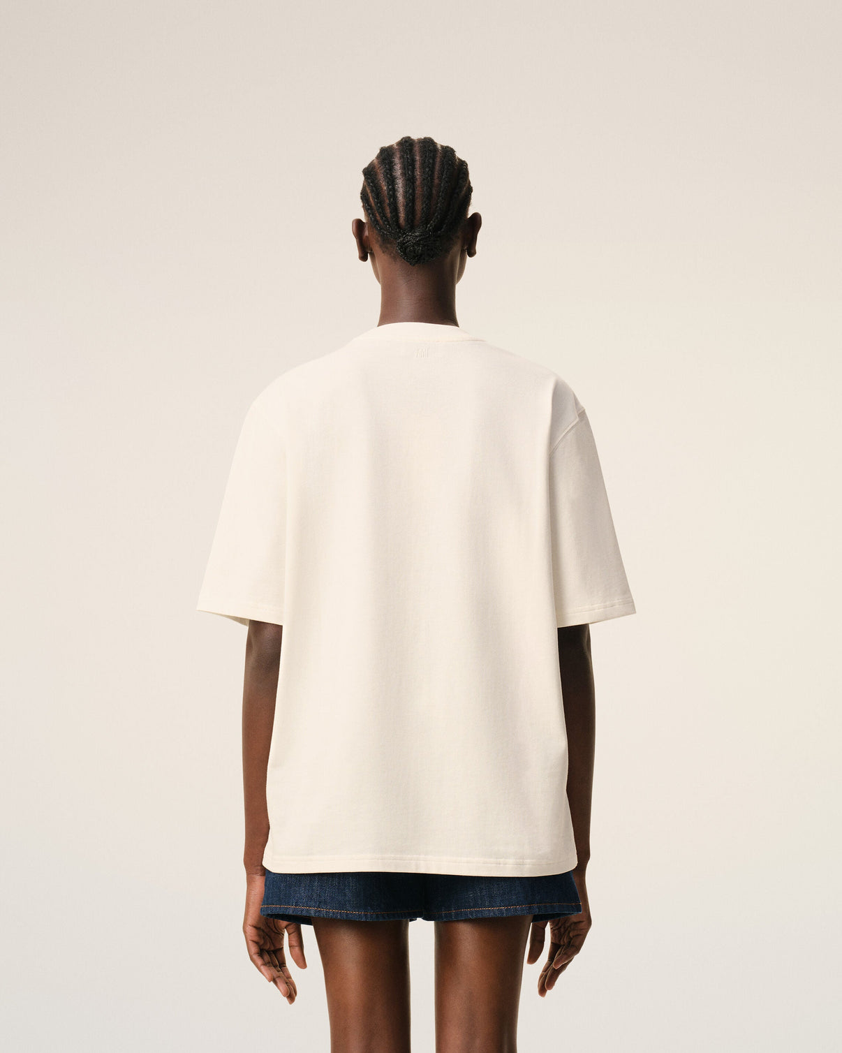 White Cotton Embossed T-shirt