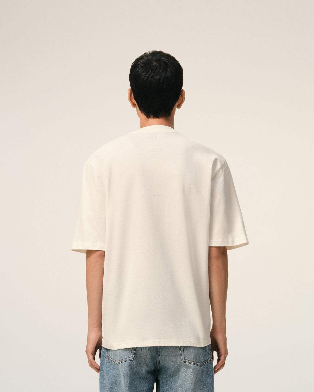 White Cotton Embossed T-shirt