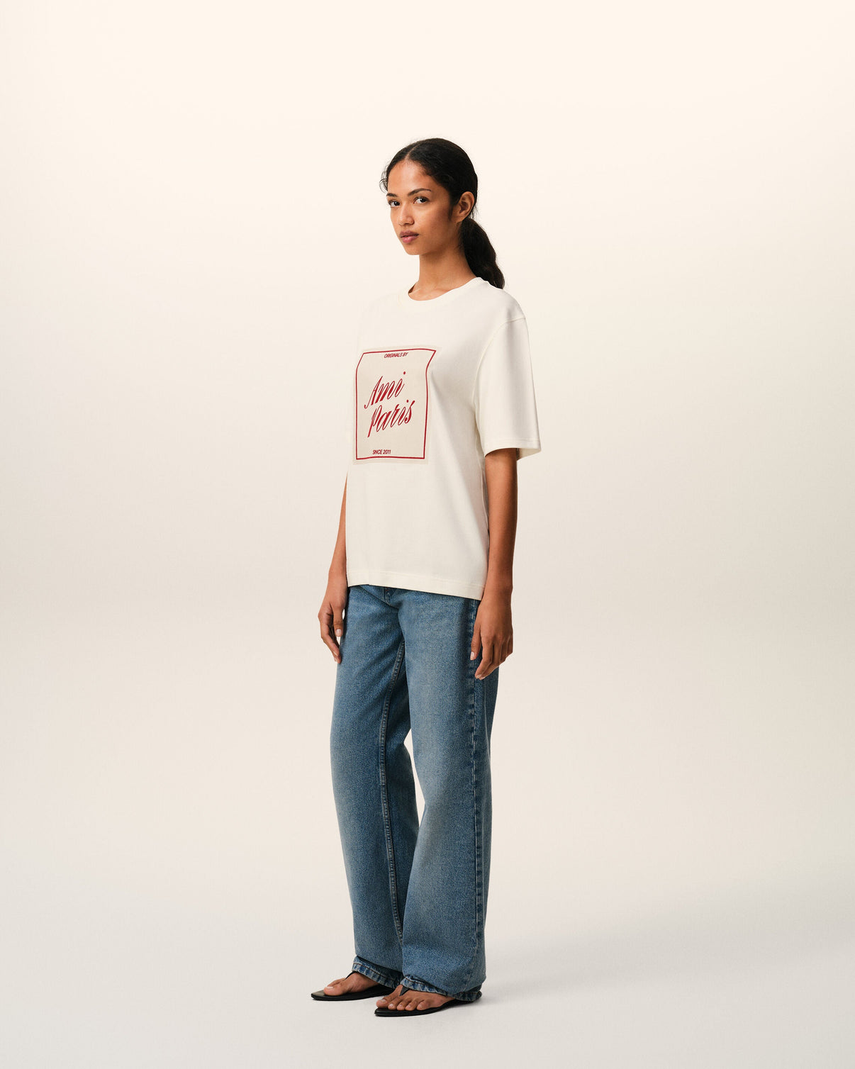 White Cotton Heritage Print T-shirt