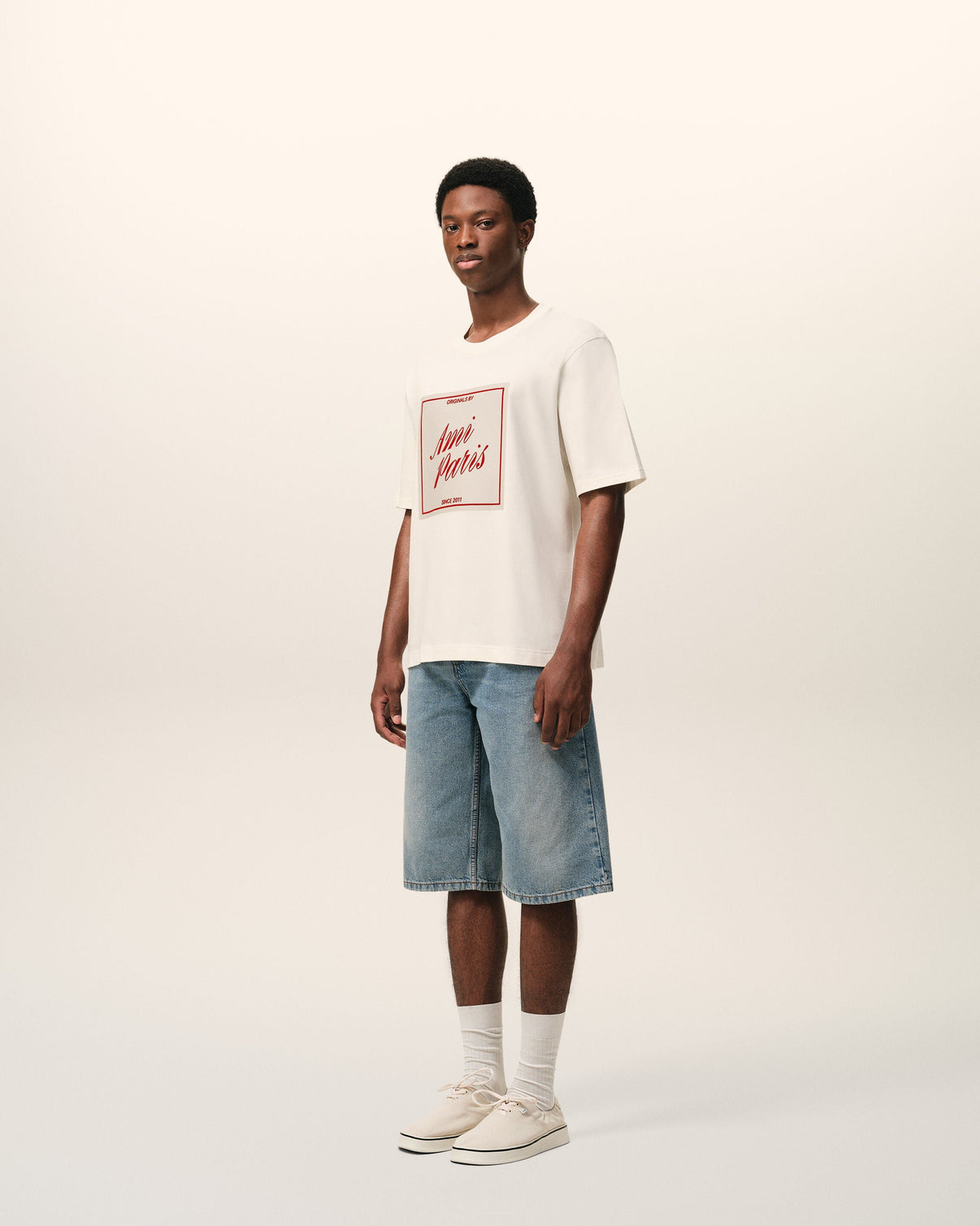 White Cotton Heritage Print T-shirt