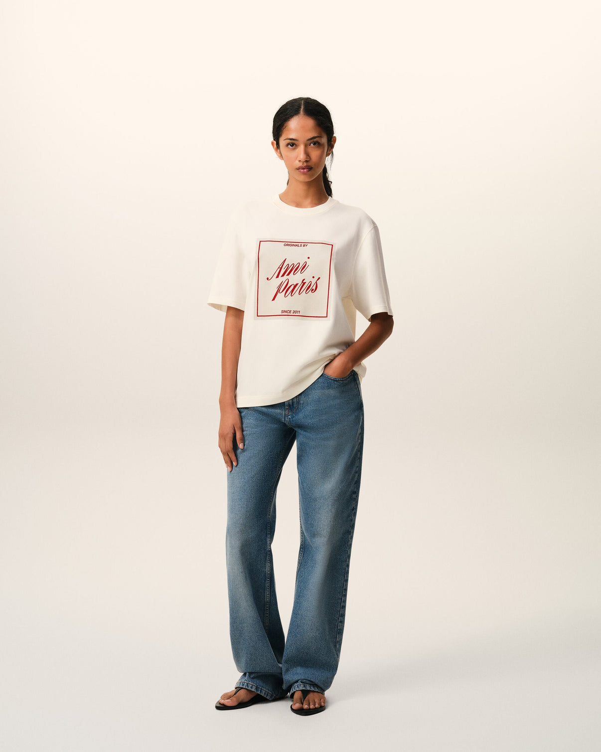 White Cotton Heritage Print T-shirt