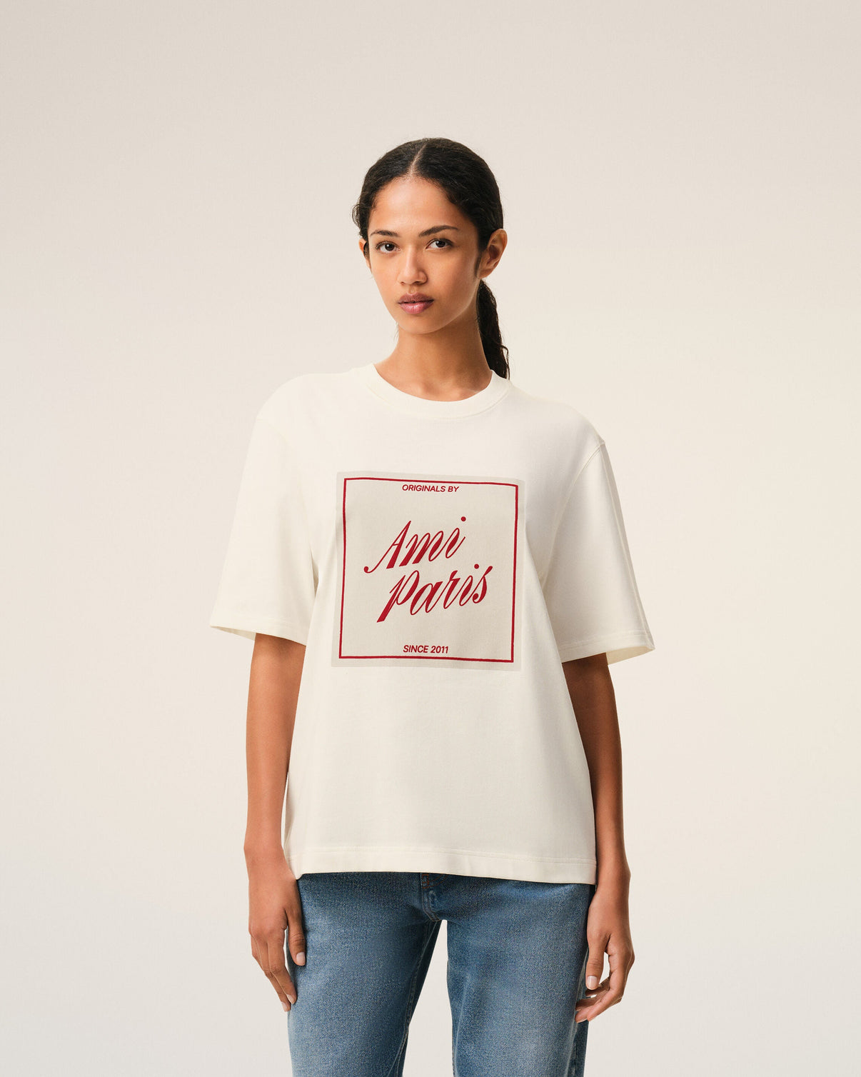 White Cotton Heritage Print T-shirt