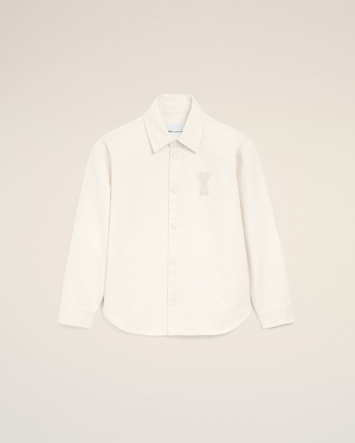 White Cotton Knitted Overshirt