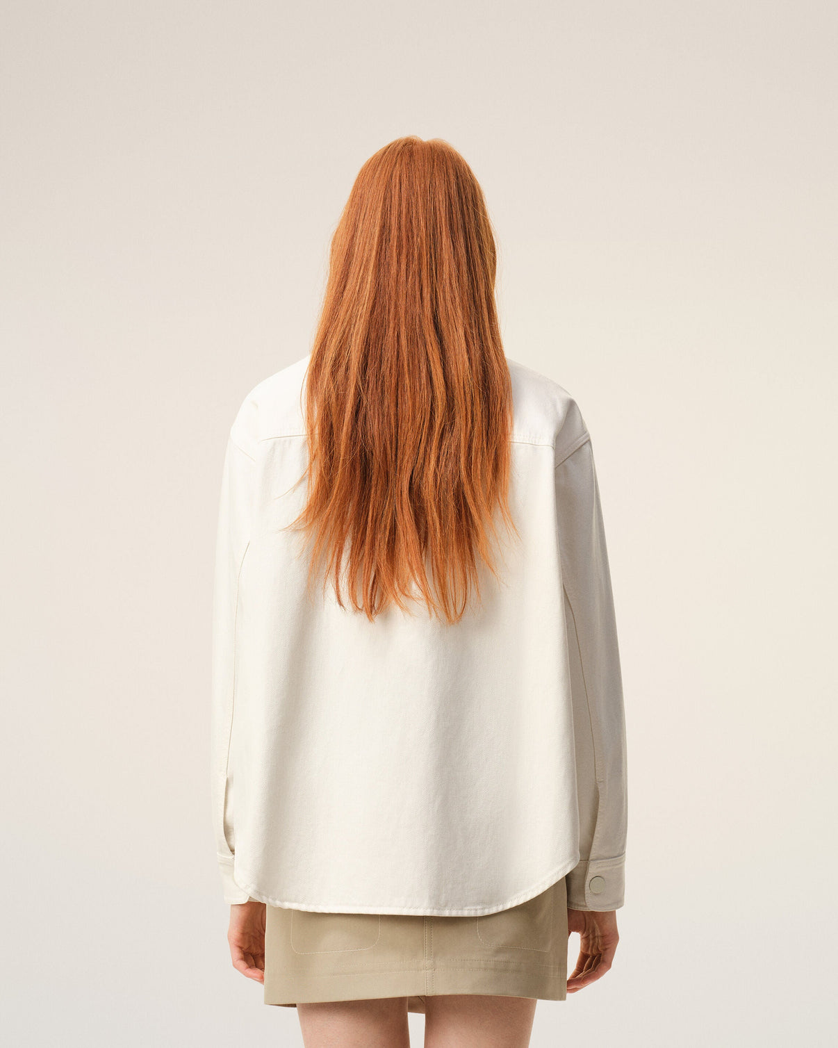White Cotton Knitted Overshirt