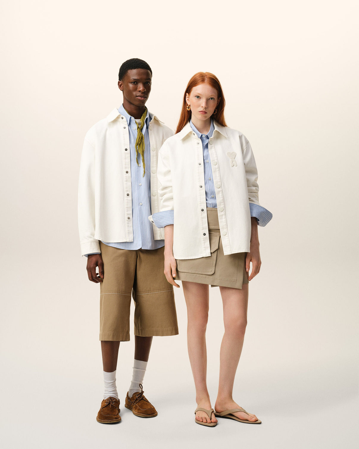 White Cotton Knitted Overshirt