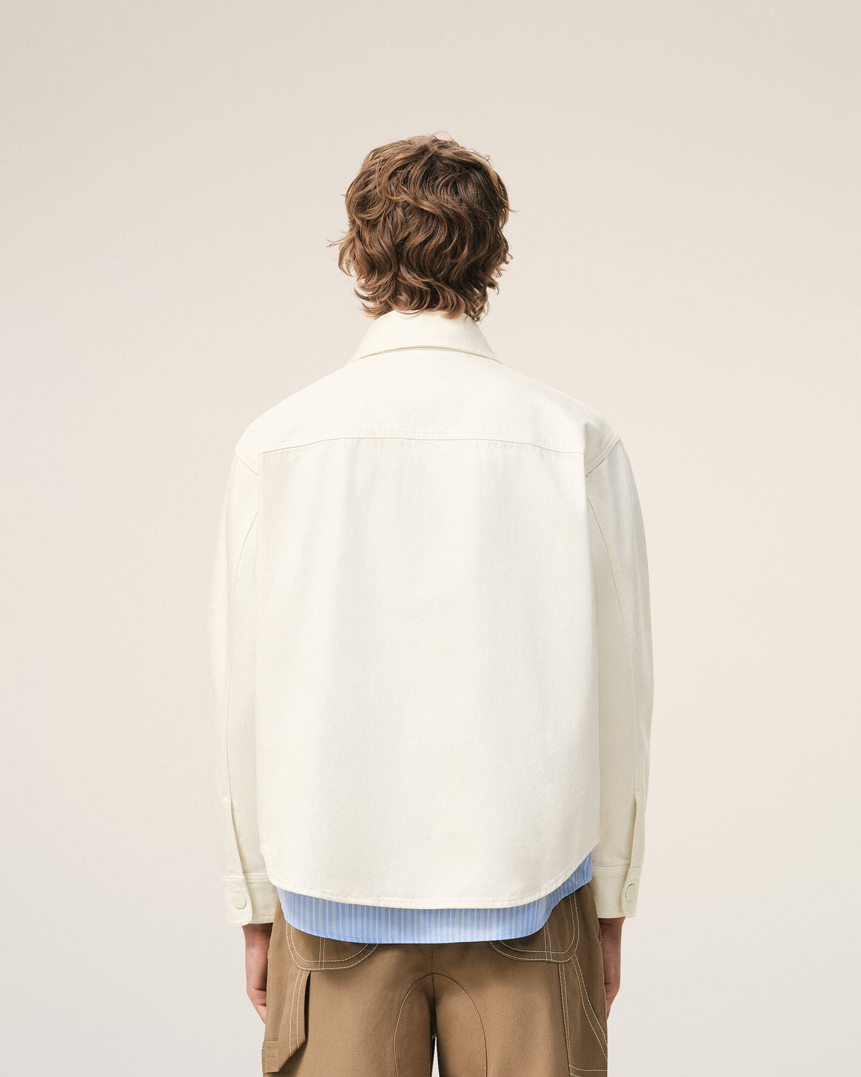 White Cotton Knitted Overshirt