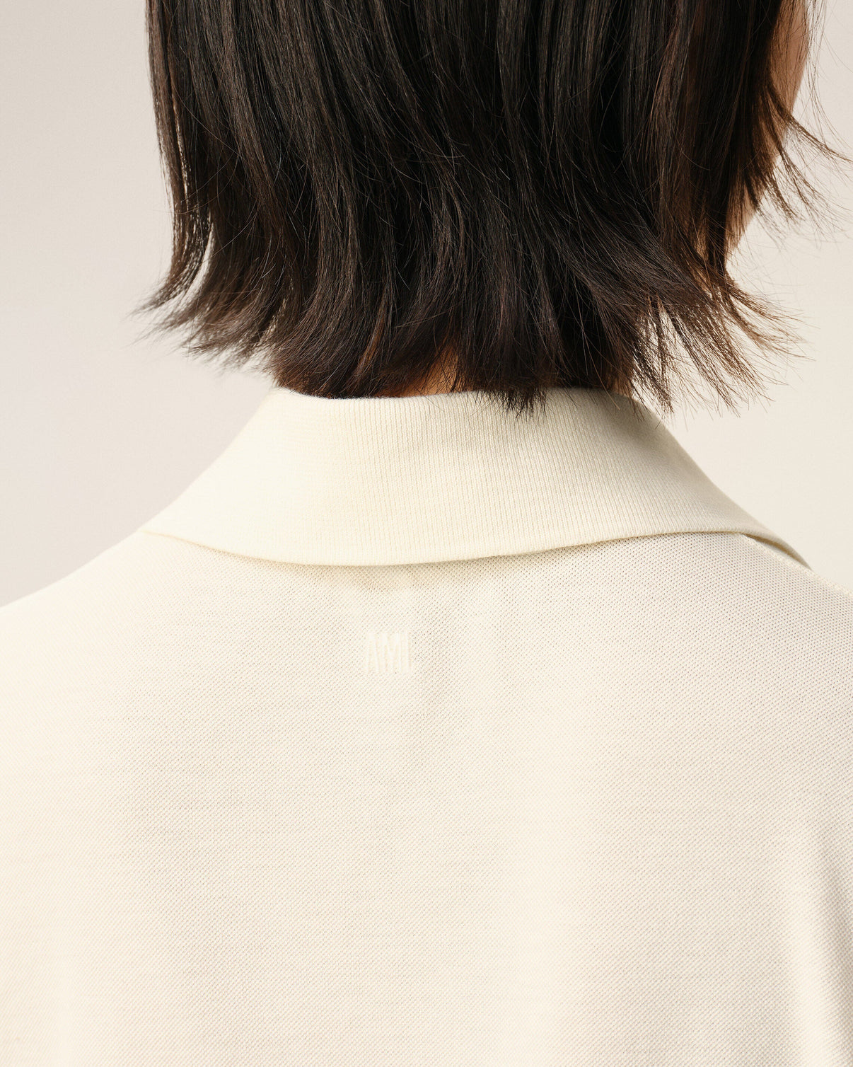 White Cotton Knitted Patch Polo