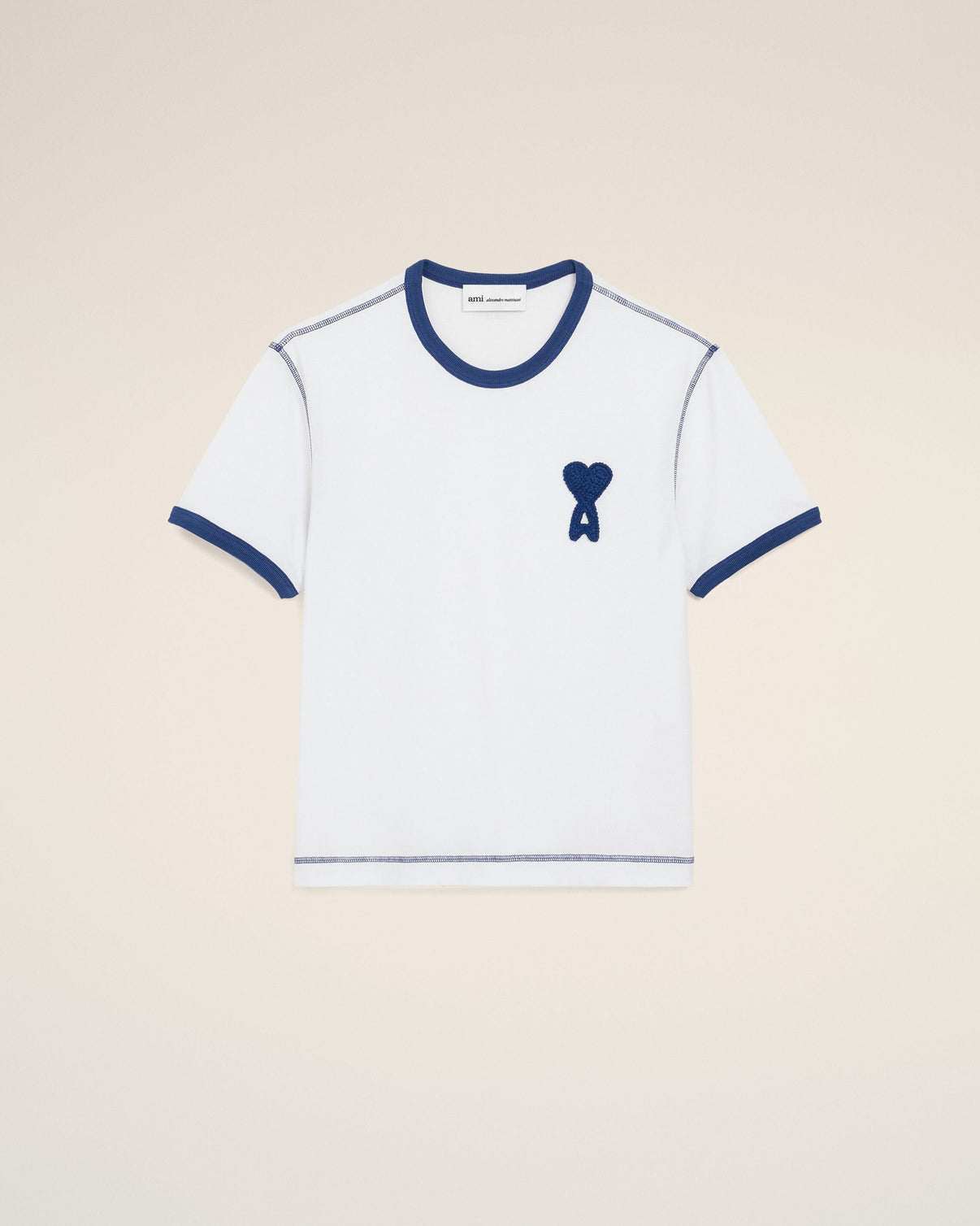 White Cotton Knitted Patch T-shirt