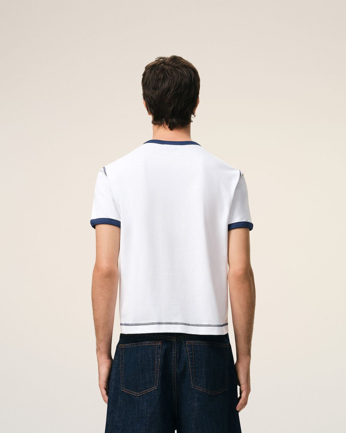 White Cotton Knitted Patch T-shirt