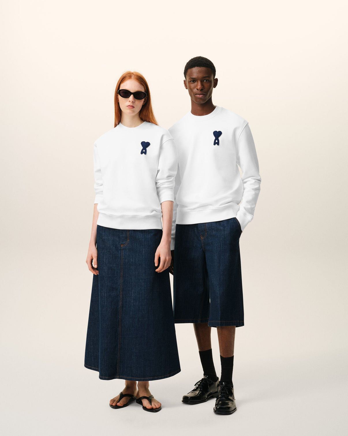 White Cotton Knitted Sweatshirt