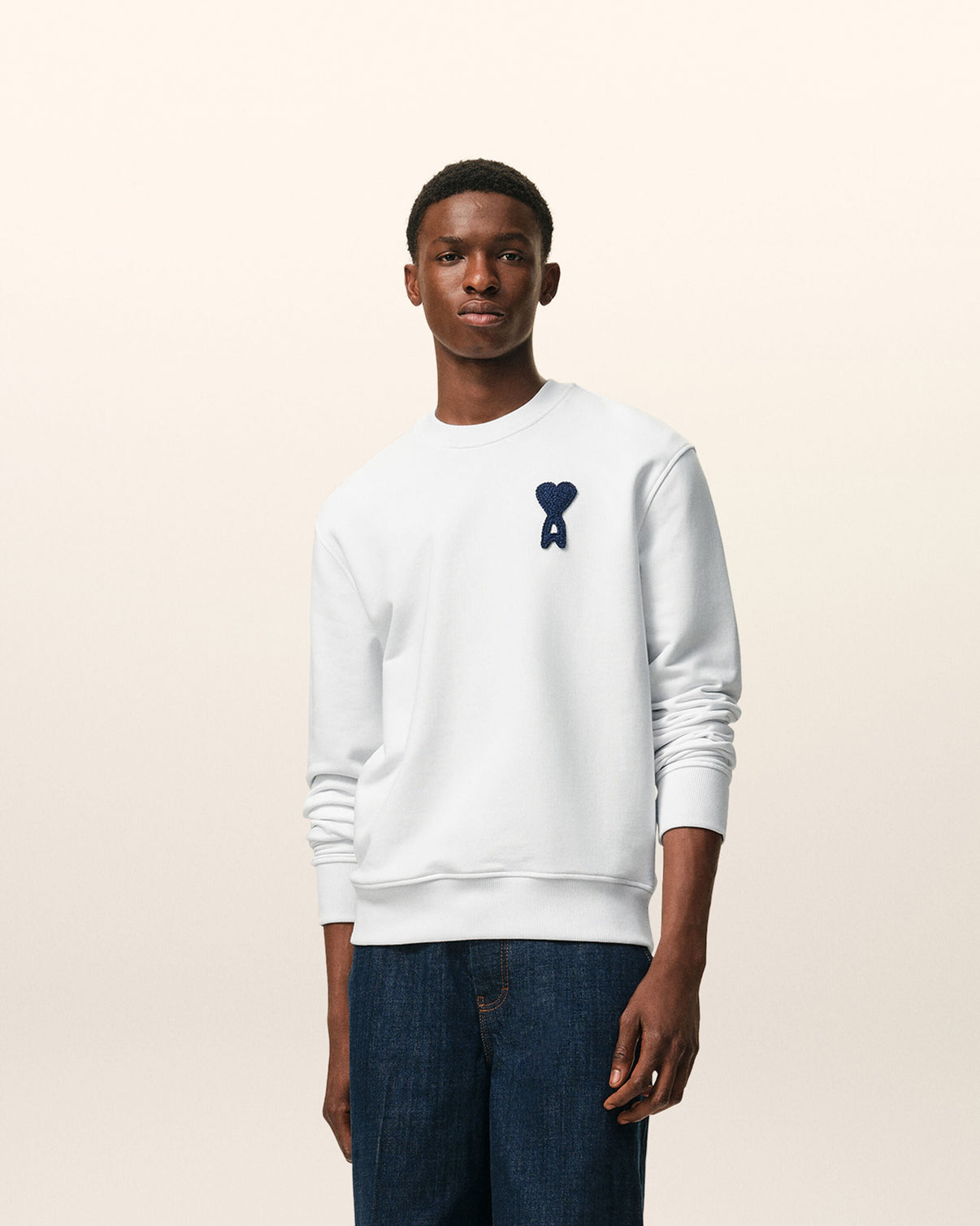 White Cotton Knitted Sweatshirt