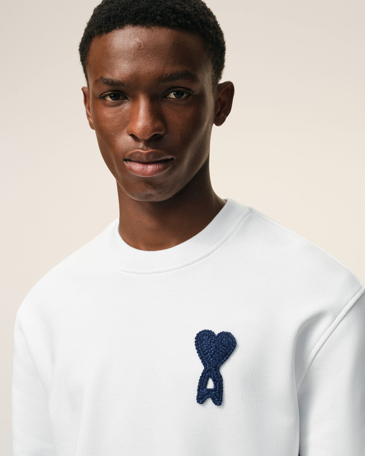 White Cotton Knitted Sweatshirt