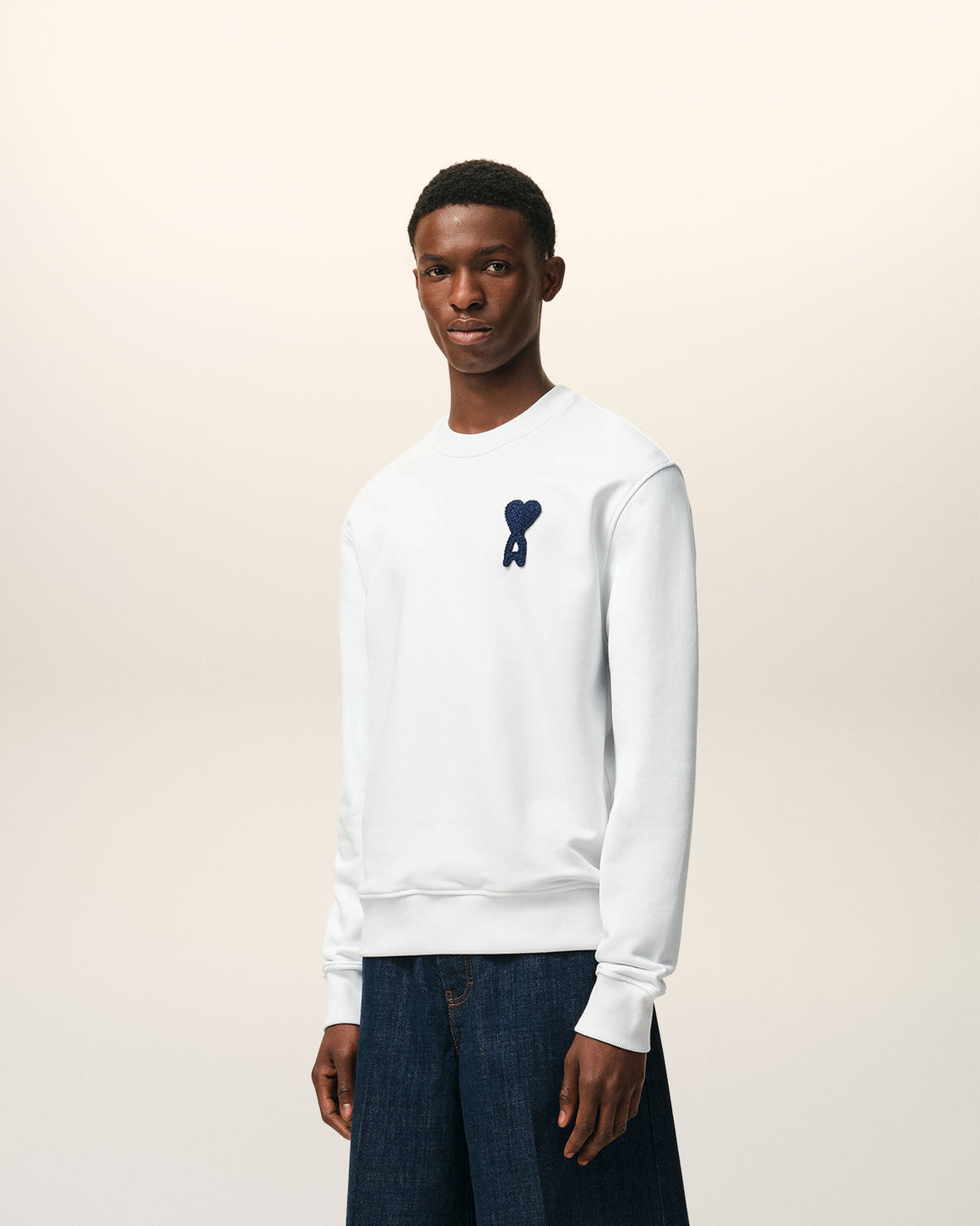 White Cotton Knitted Sweatshirt