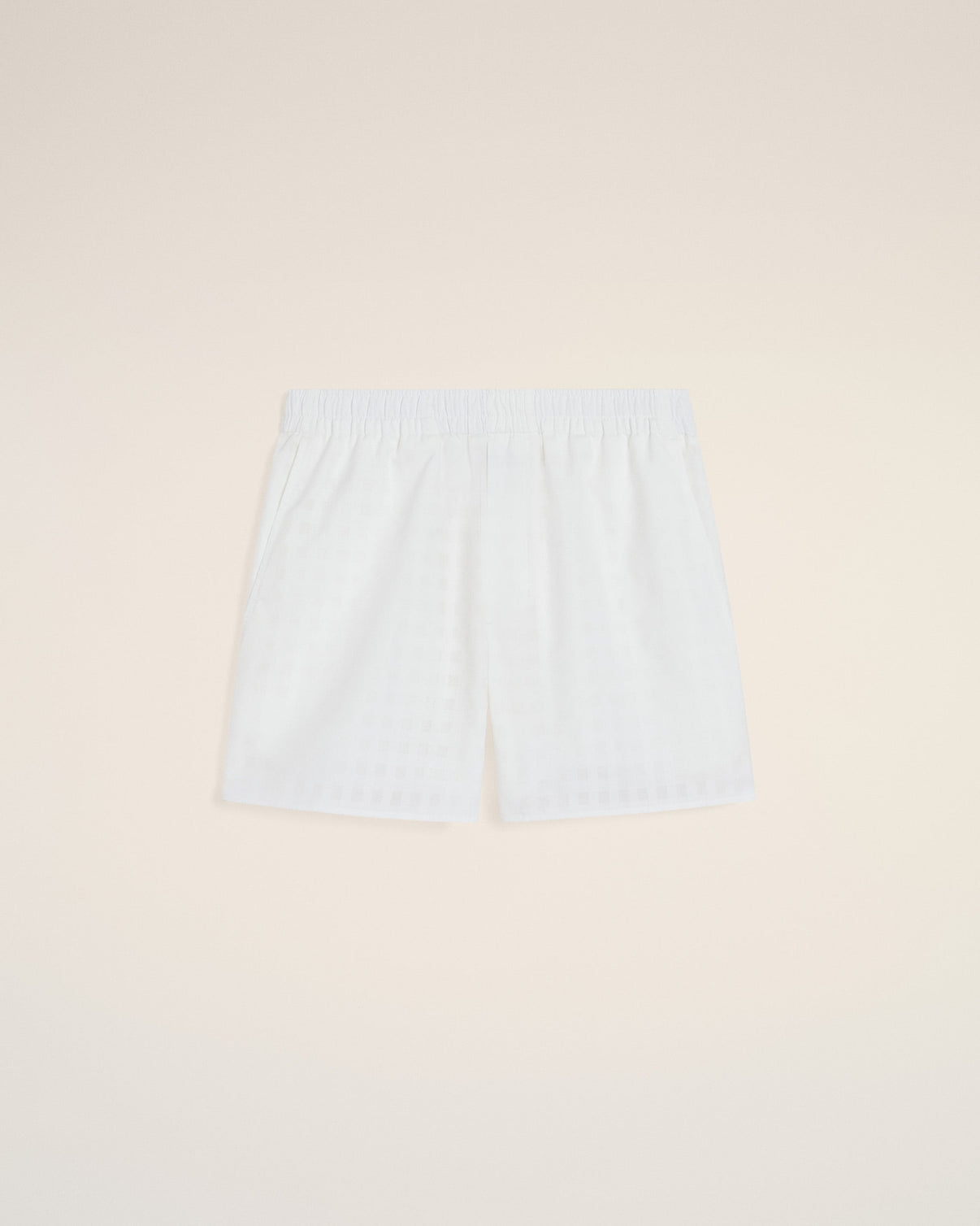 White Cotton Large Fit Shorts