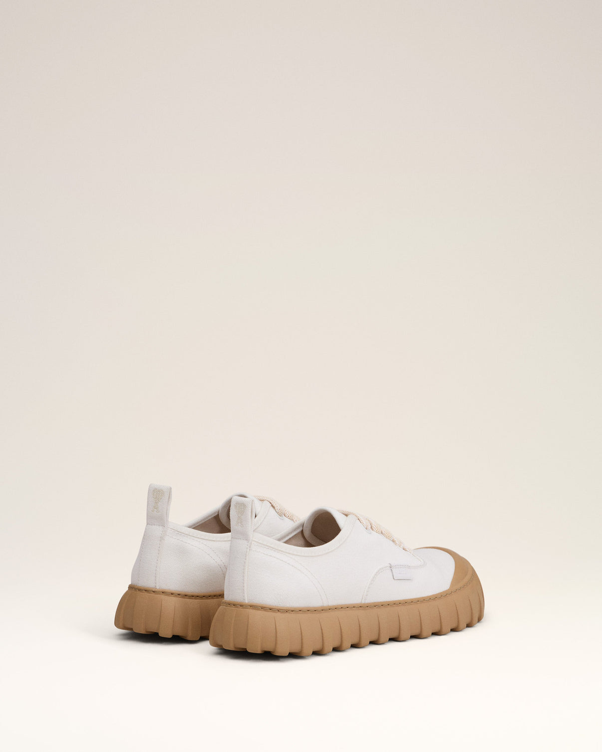 White Cotton Low Top Tempo Canvas Sneakers