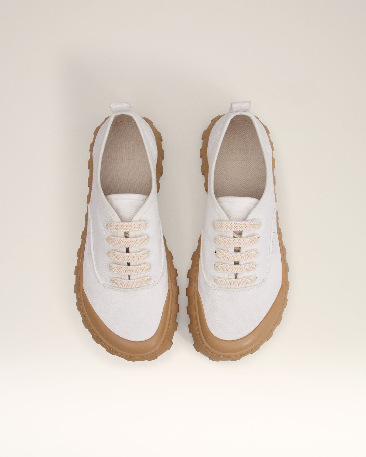 White Cotton Low Top Tempo Canvas Sneakers