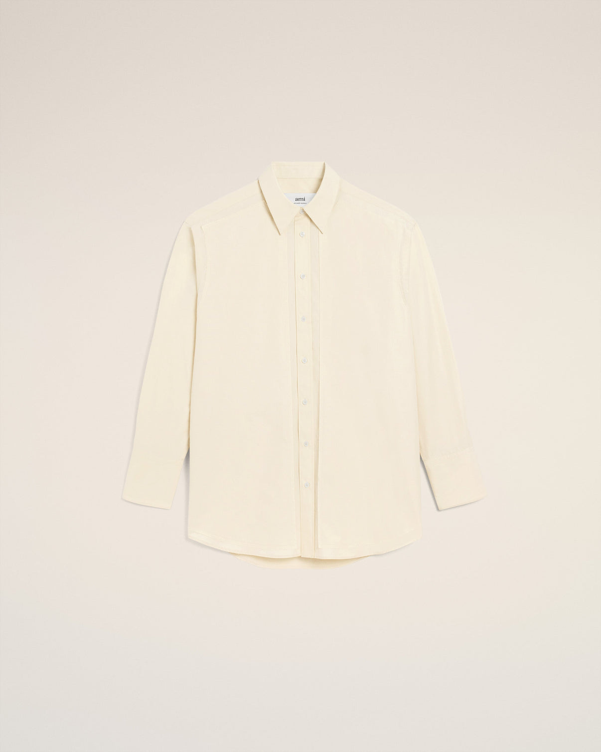 White Cotton Raw Edged Stitching Oversized Shirt