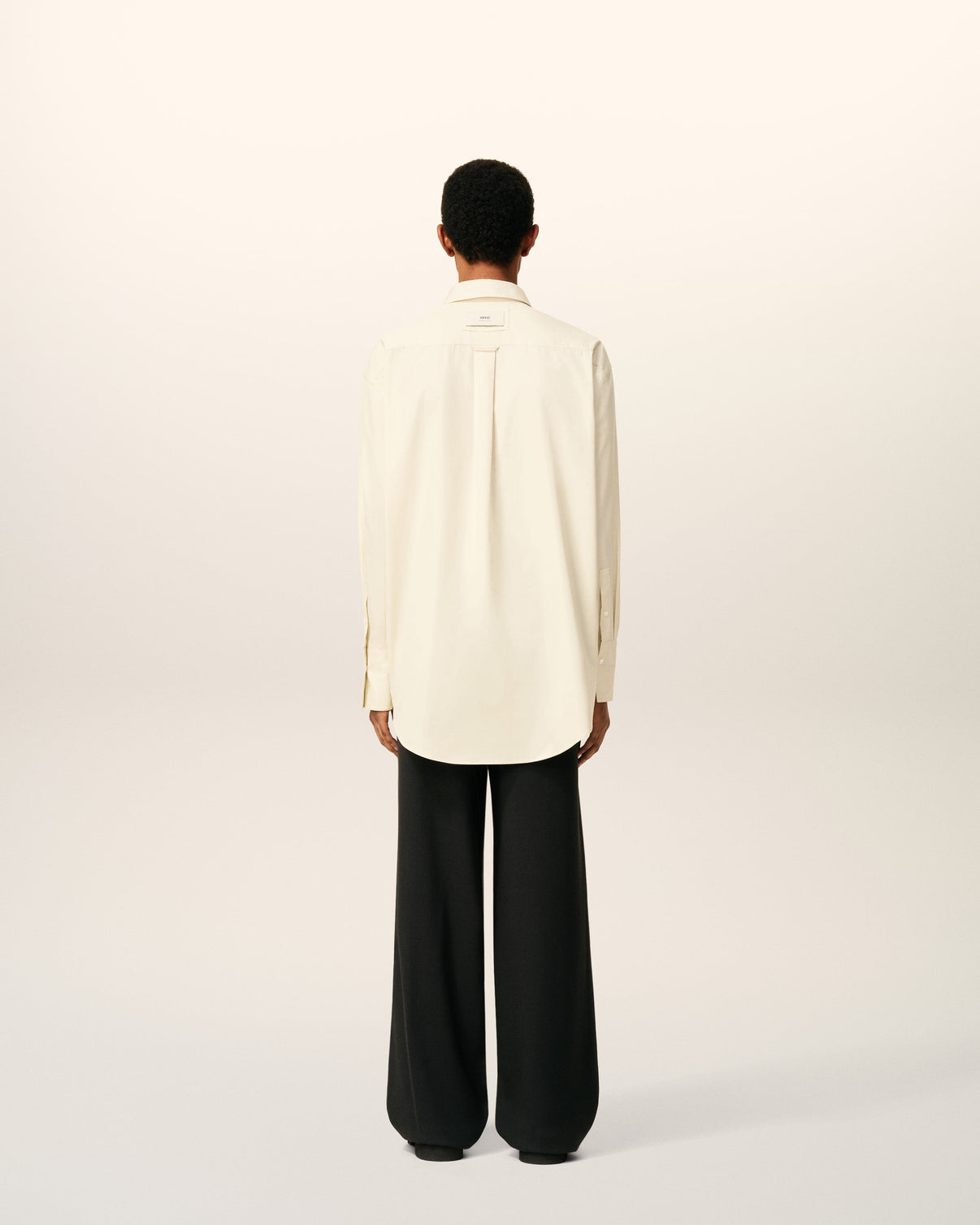 White Cotton Raw Edged Stitching Oversized Shirt