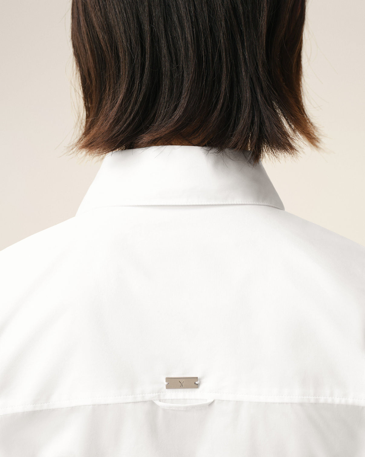White Cotton Sharp Collar Fitted Shirt