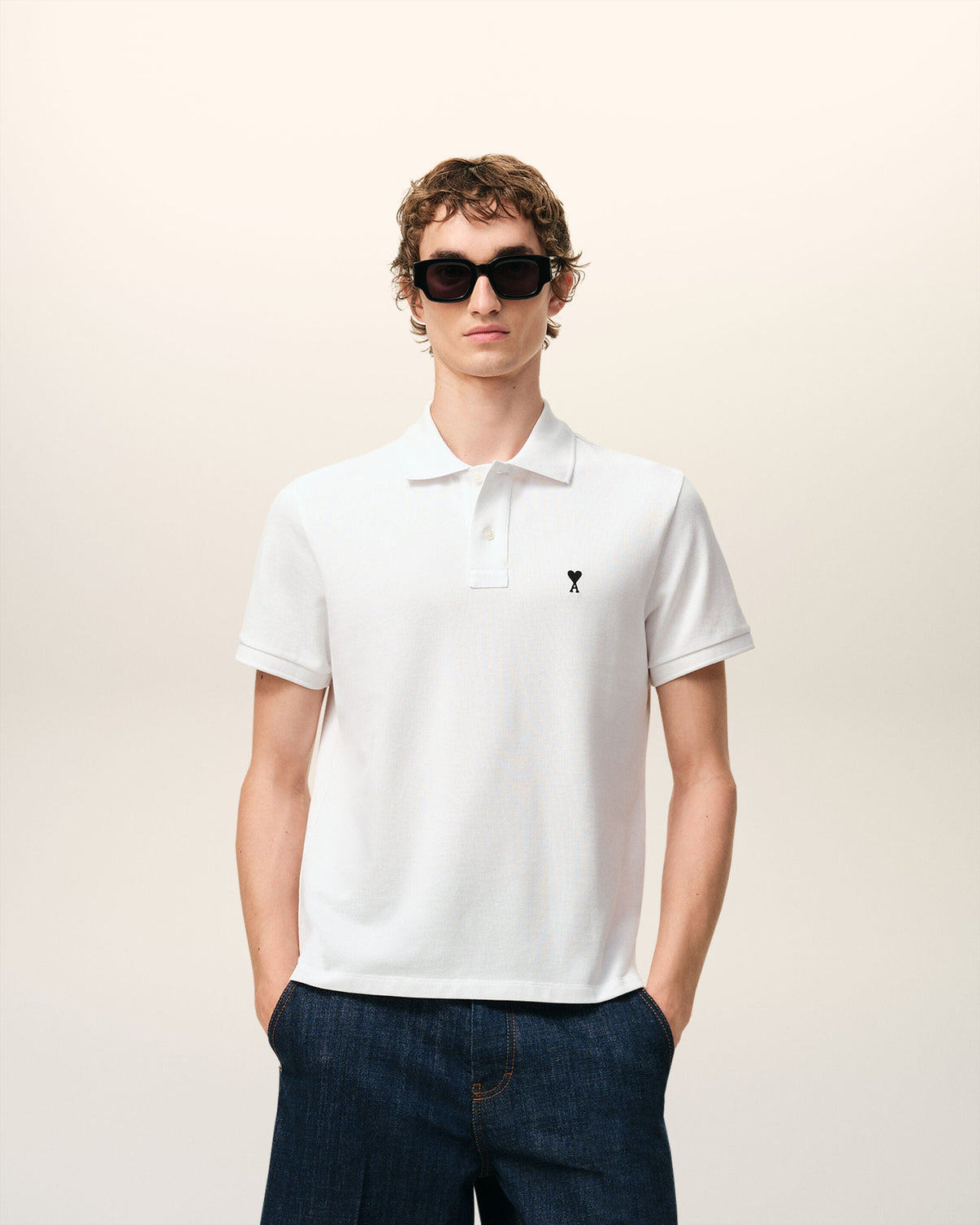 White Cotton Short Sleeves Polo Shirt