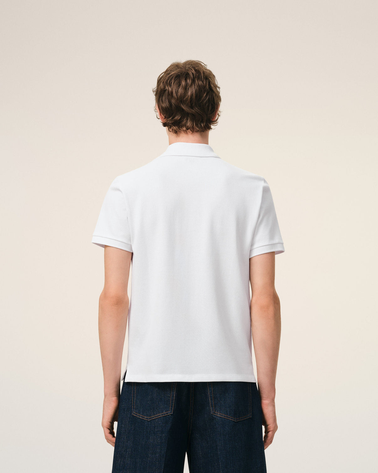 White Cotton Short Sleeves Polo Shirt