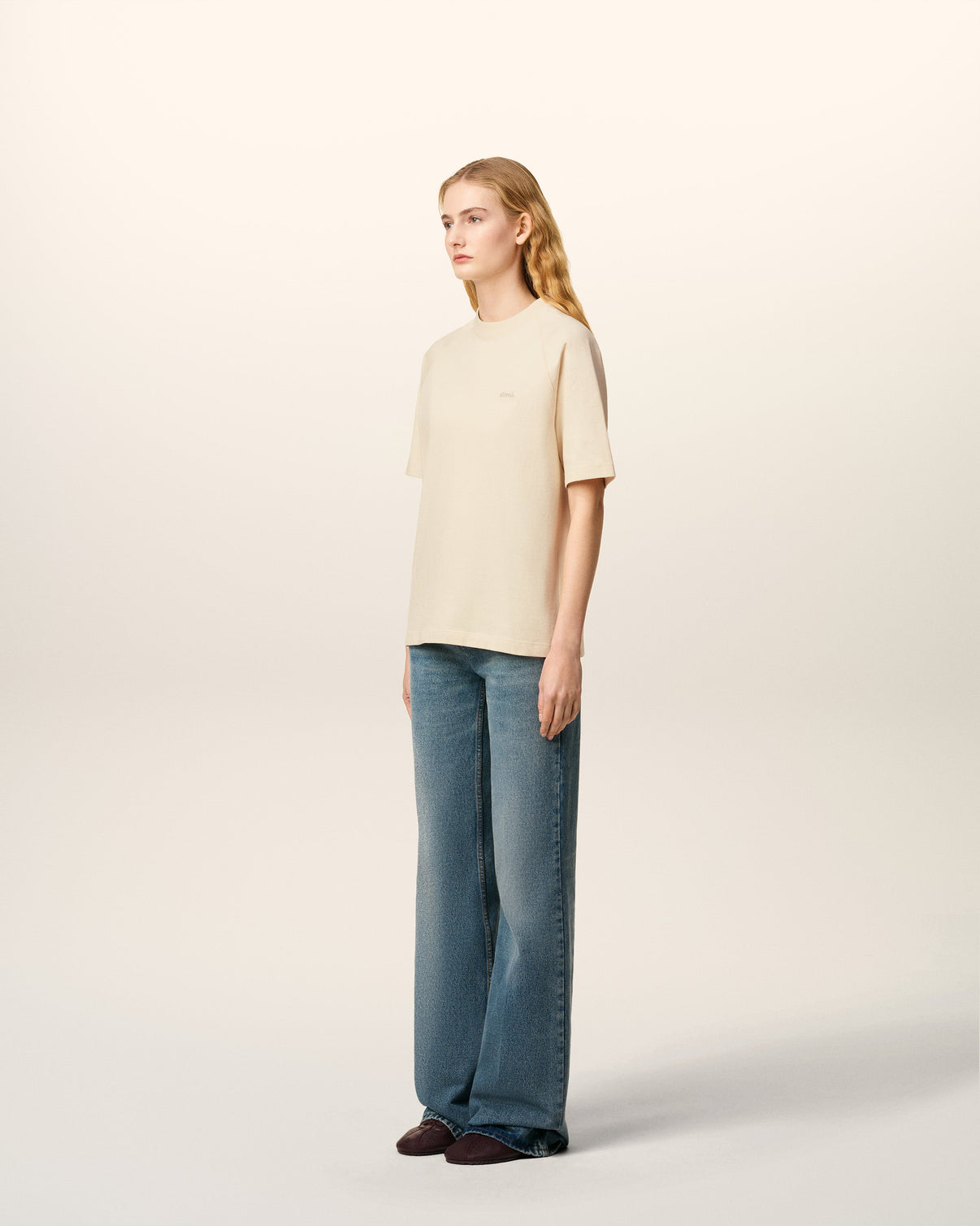 White Cotton Short Sleeves T-shirt