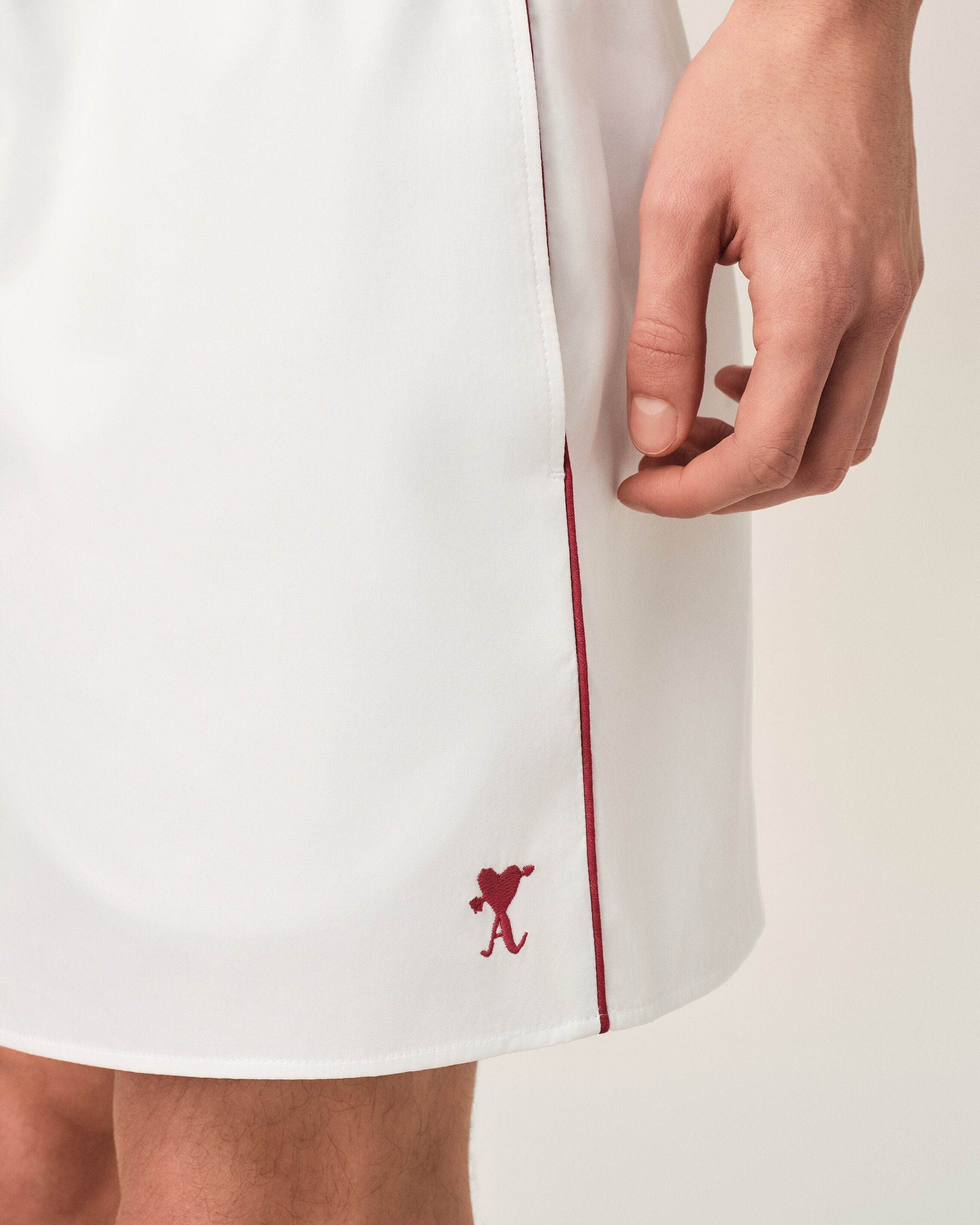 White cotton shorts with heart arrow