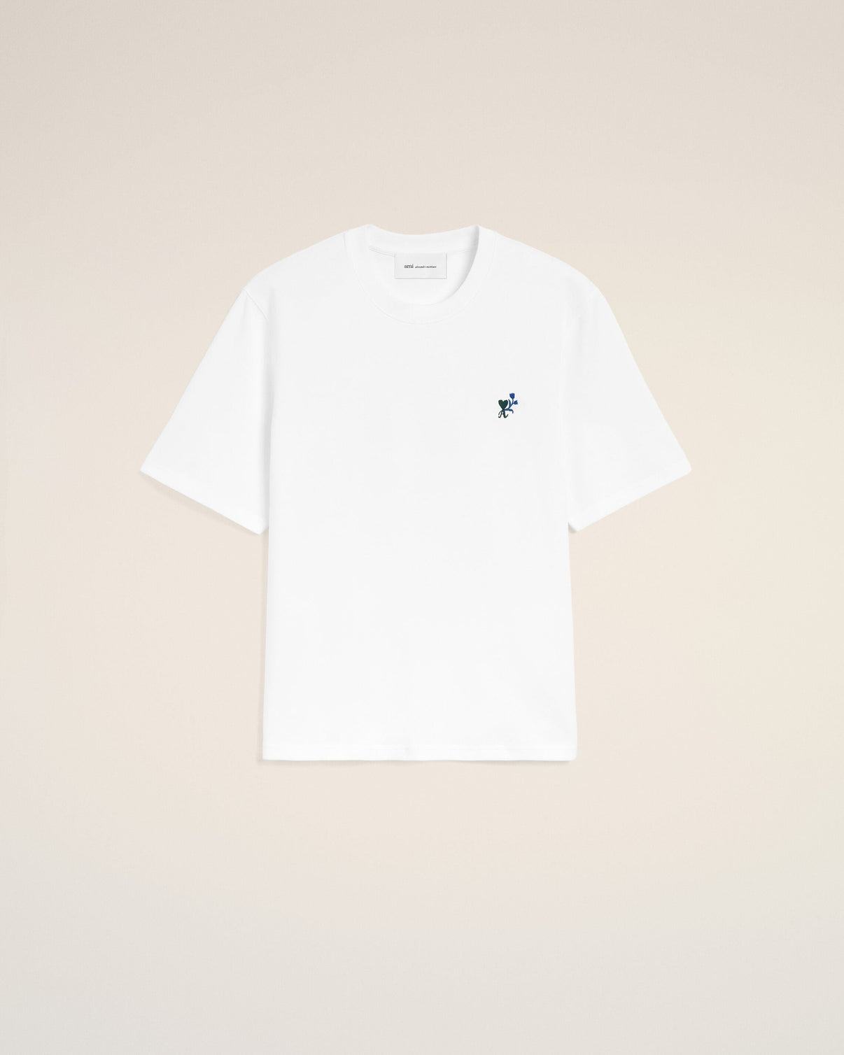 White cotton t-shirt with tulip